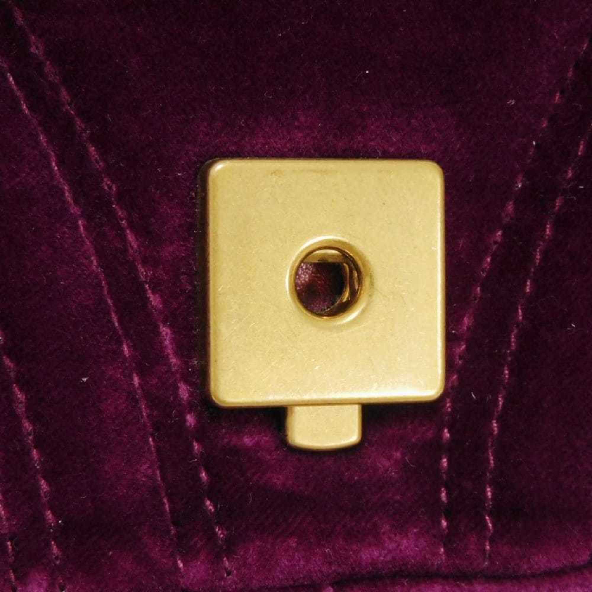 Gucci Purple Velvet Shoulder Bag (Pre-Owned)