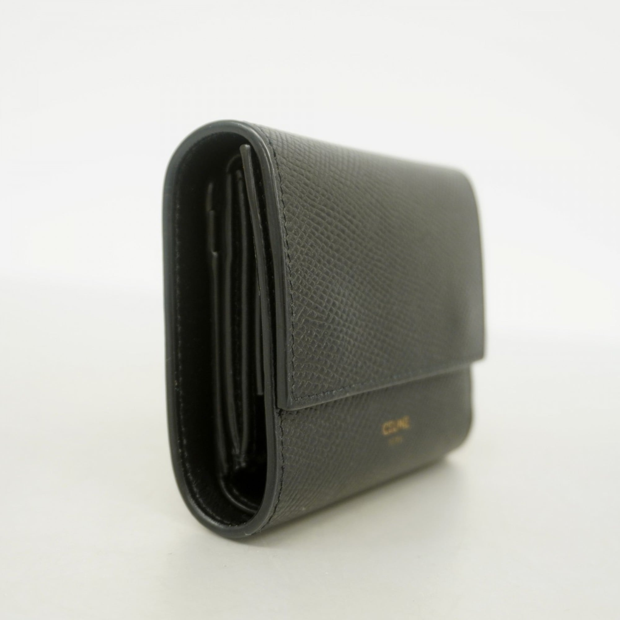 Celine Black Leather Wallet (Tri-Fold) (Pre-Owned)