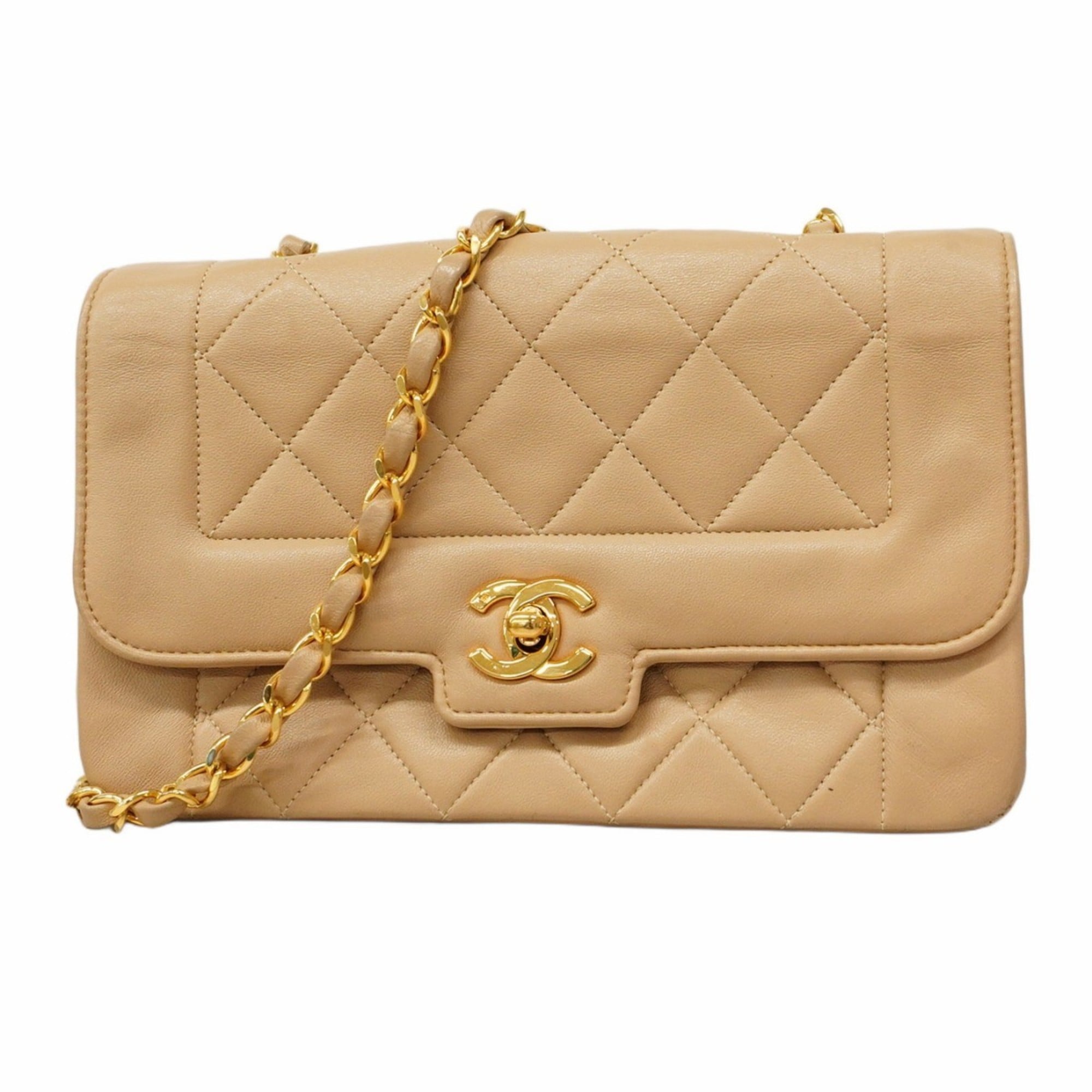 Chanel Beige Leather Shoulder Bag (Pre-Owned)