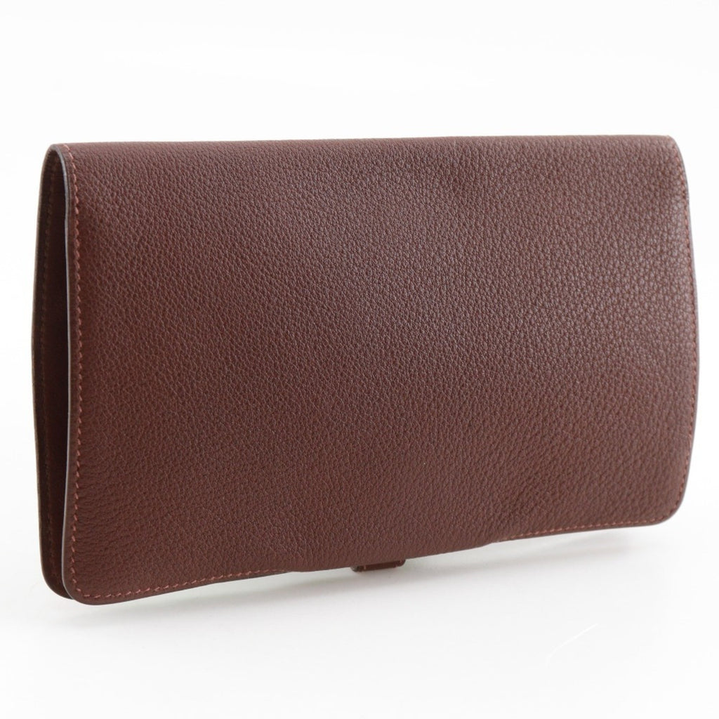 Hermes Dogon Brown Togo Leather Long Wallet (Bi-Fold) (Pre-Owned)
