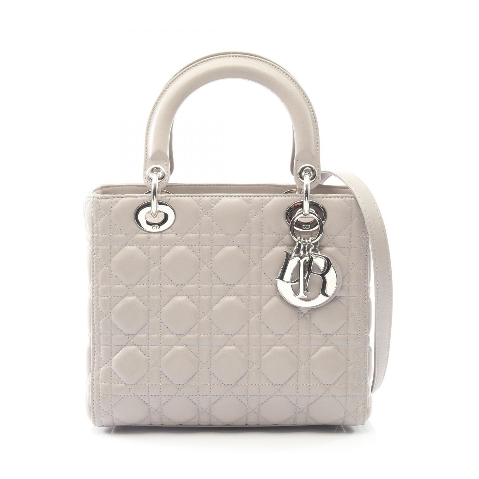Christian Dior Gray Leather Handbag (Pre-Owned)