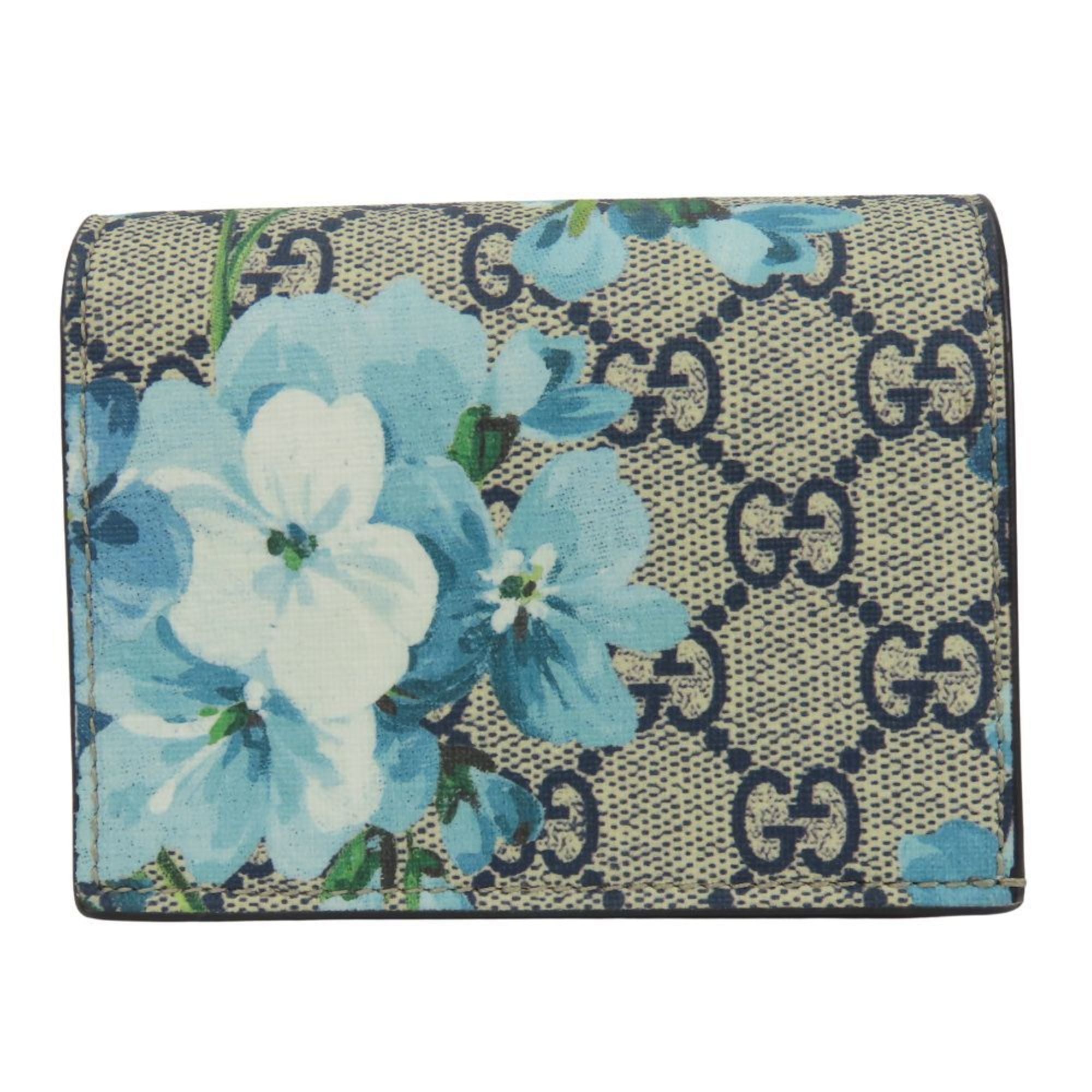 Gucci Beige Blue Gg Supreme Canvas Wallet (Bi-Fold) (Pre-Owned)