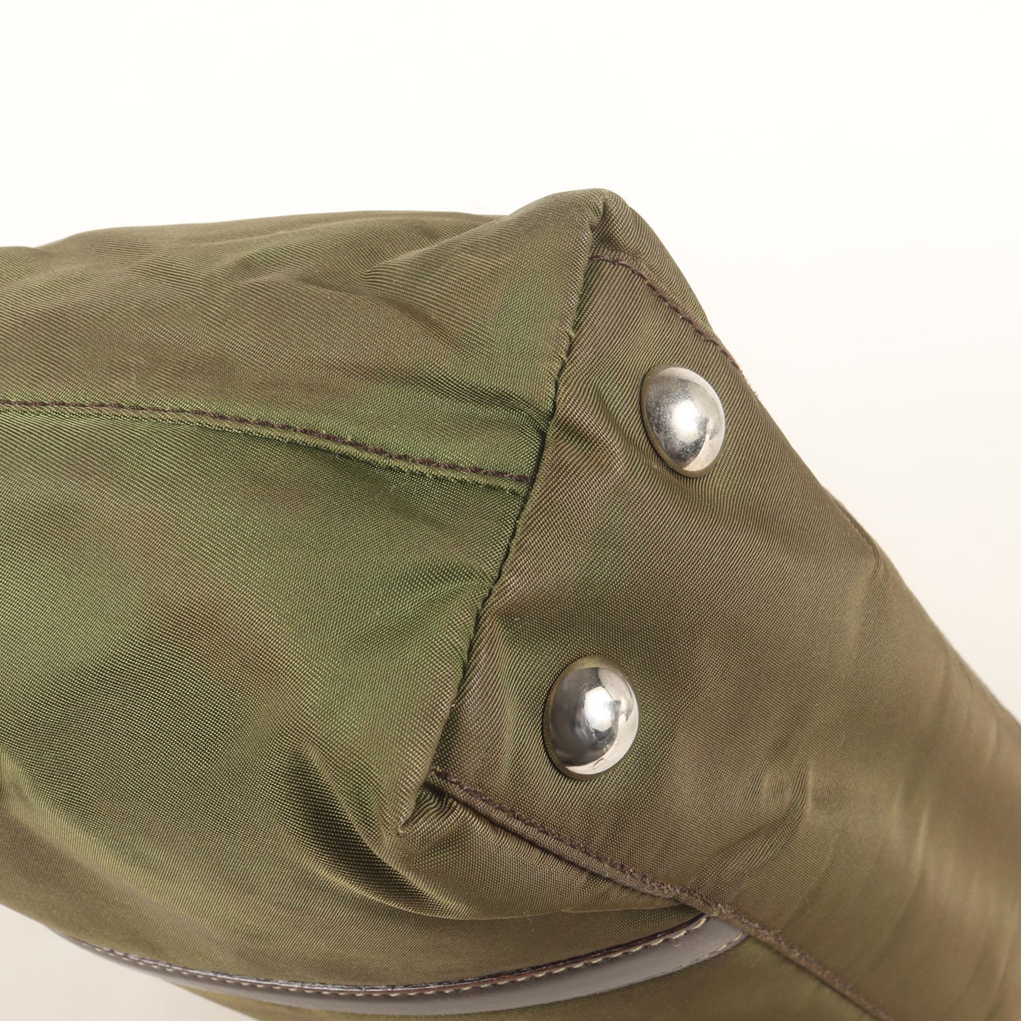 Prada Khaki Nylon Handbag (Pre-Owned)