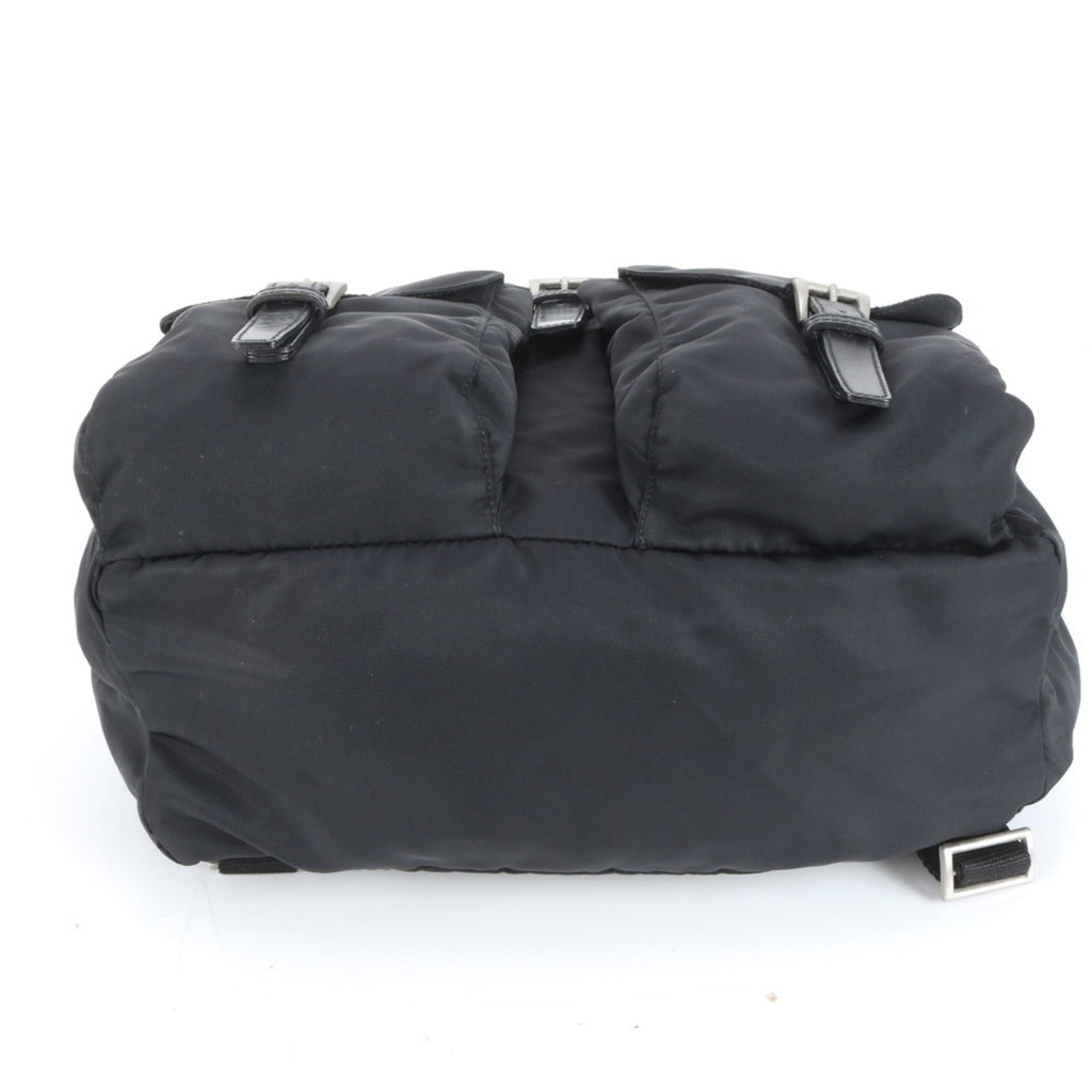 Prada Black Leather Nylon Backpack Shoulder Bag (Pre-Owned)