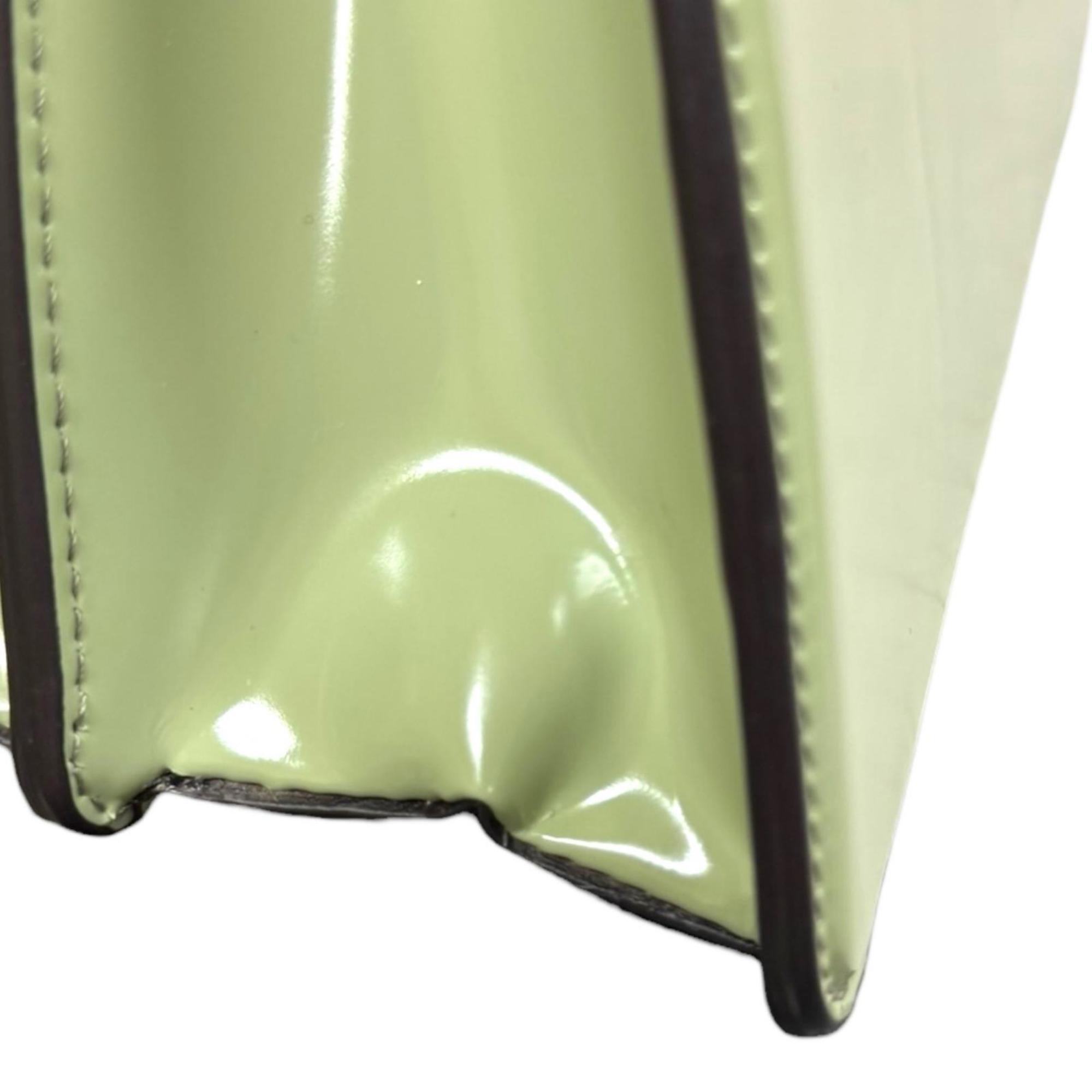 Fendi Peekaboo Green Patent Leather Shoulder Bag (Pre-Owned)
