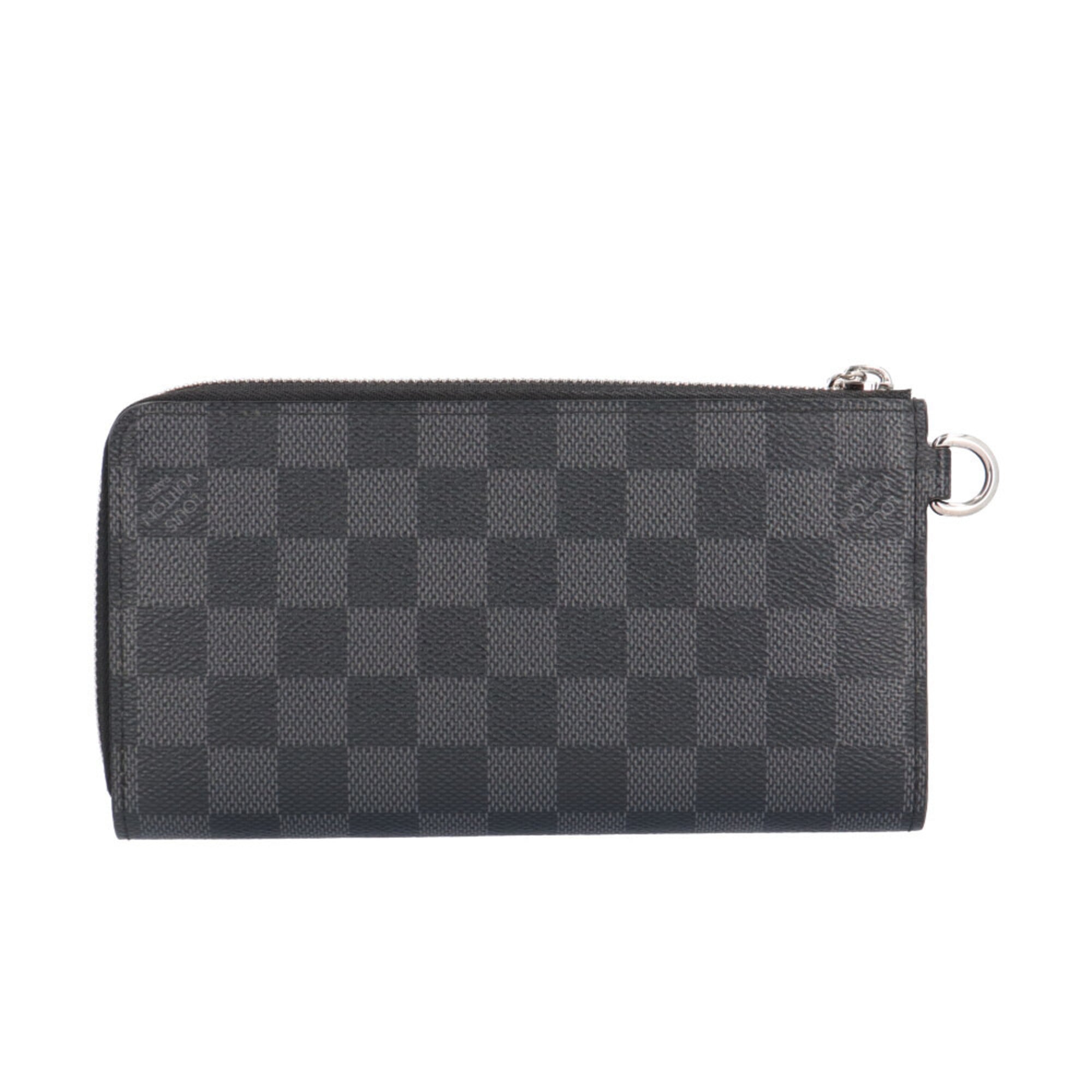 Louis Vuitton Black Gray Damier Graphite Long Wallet (Bi-Fold) (Pre-Owned)