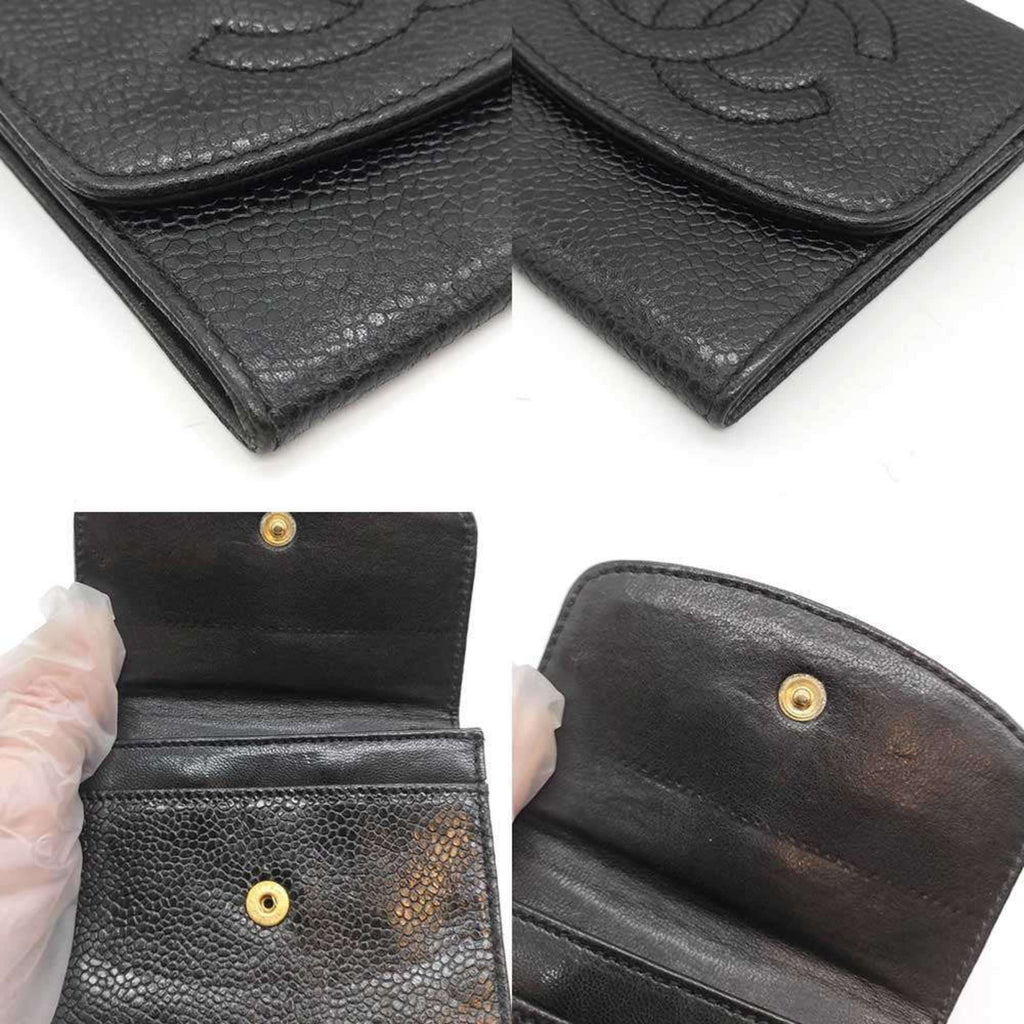 Chanel Black Grained Calfskin Coin Purse/Coin Case (Pre-Owned)