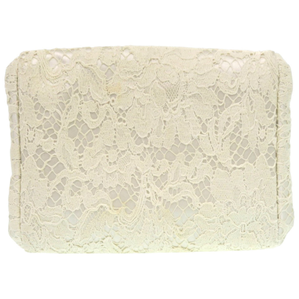 Dolce & Gabbana Off-White Metal Leather Clutch Bag (Pre-Owned)