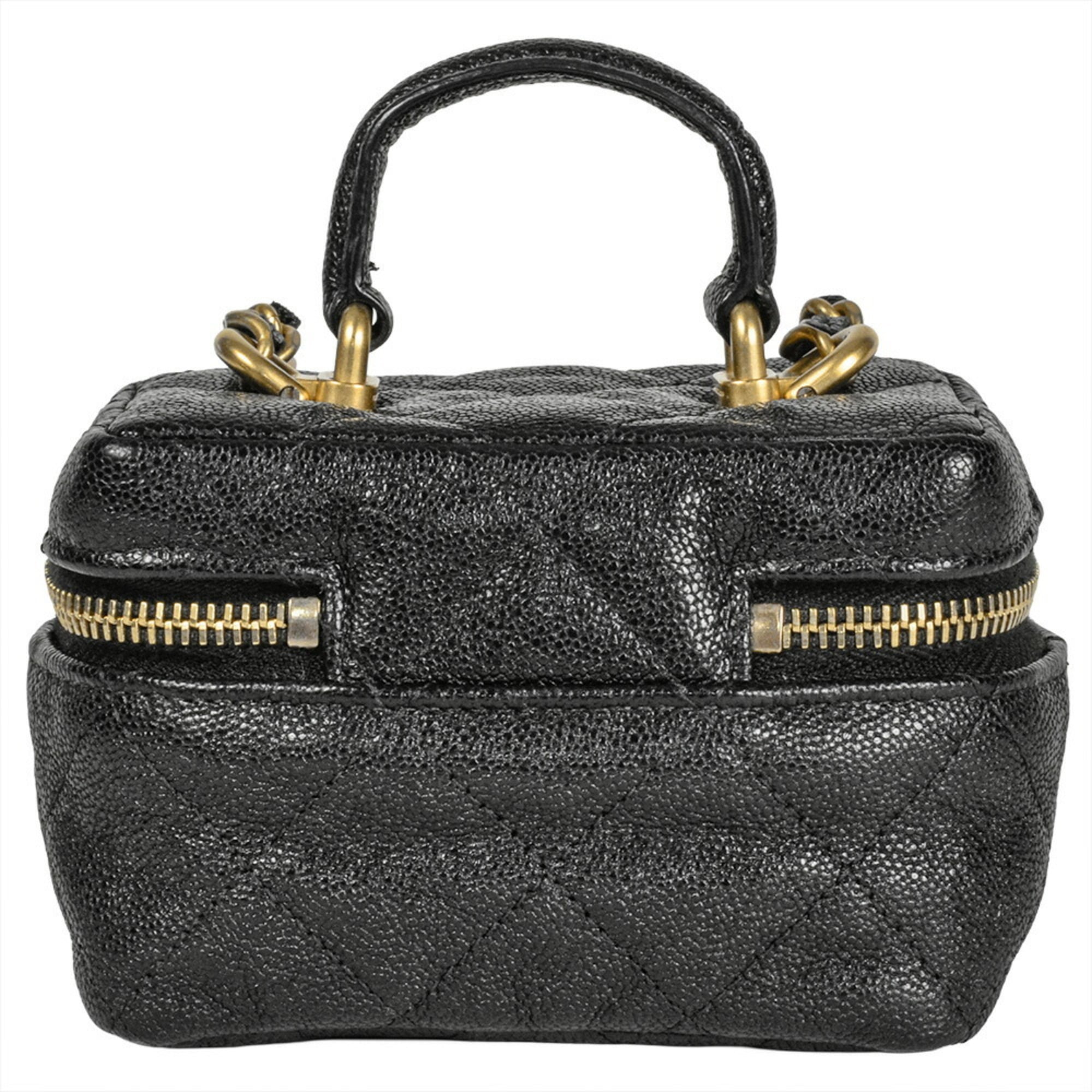 Chanel Black Grained Calfskin Shoulder Bag (Pre-Owned)