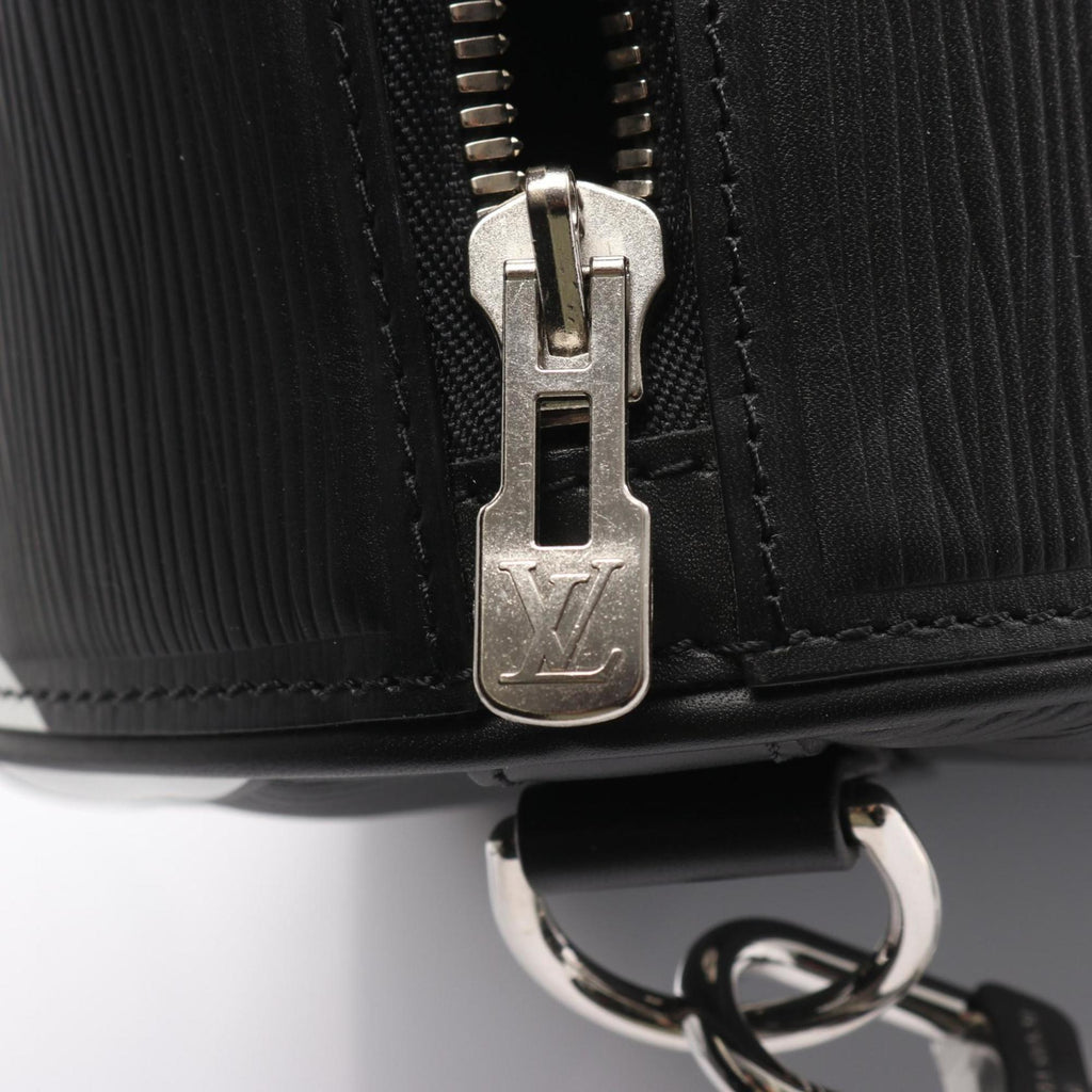 Louis Vuitton Black Noir White Leather Boston Bag (Pre-Owned)