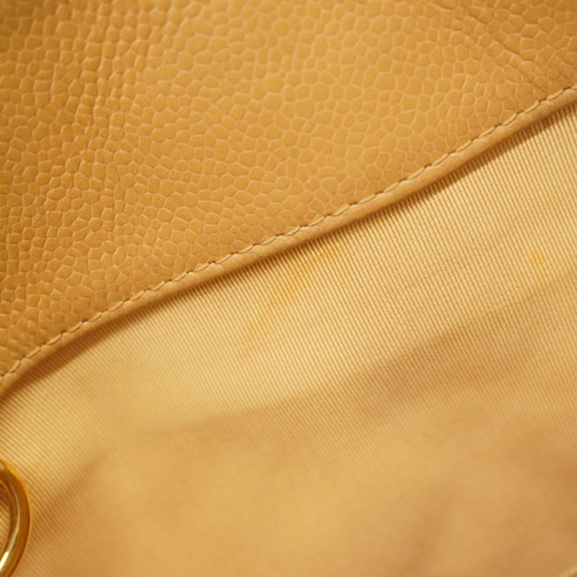 Chanel Beige Grained Calfskin Shoulder Bag (Pre-Owned)