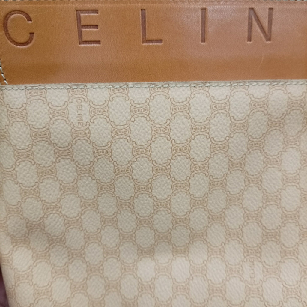 Celine Beige Brown Pvc Leather Handbag Tote Bag (Pre-Owned)
