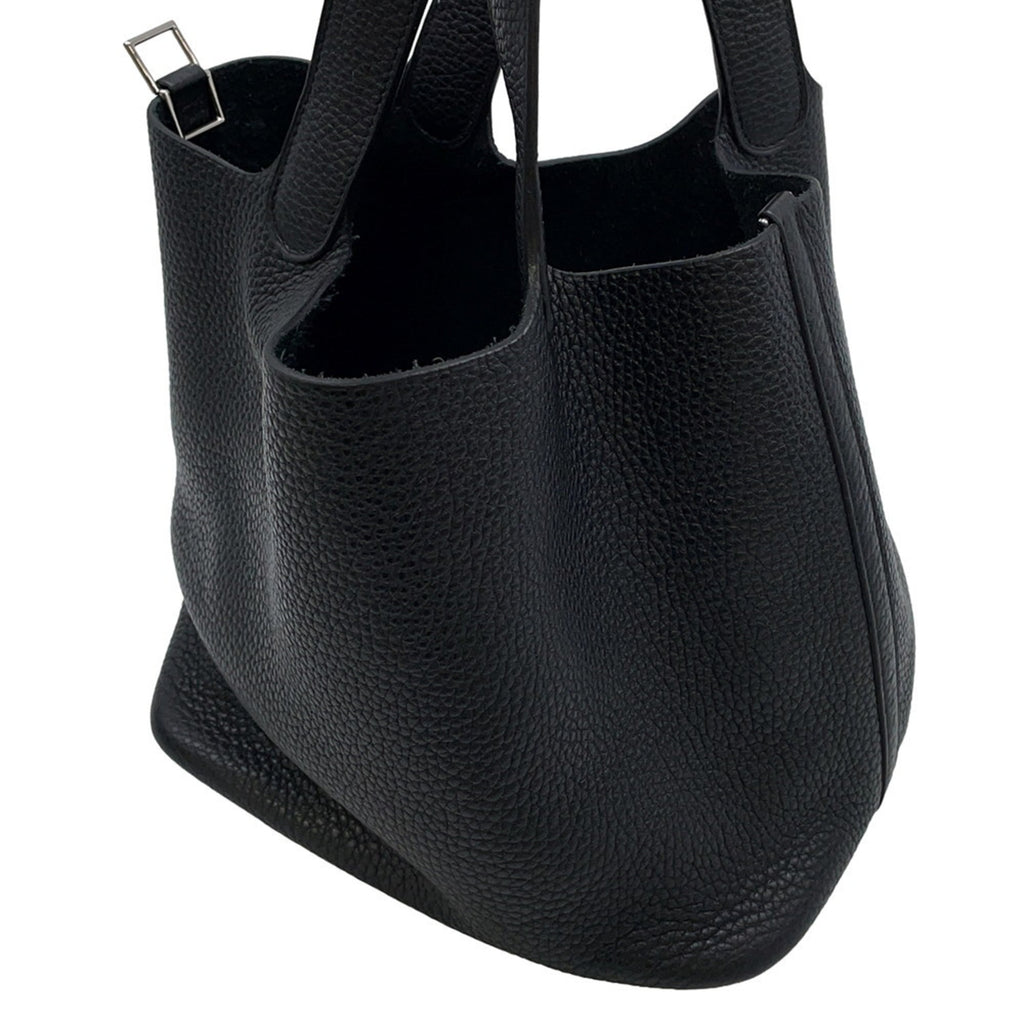 Hermes Picotin Black Taurillon Clemence Leather Handbag (Pre-Owned)