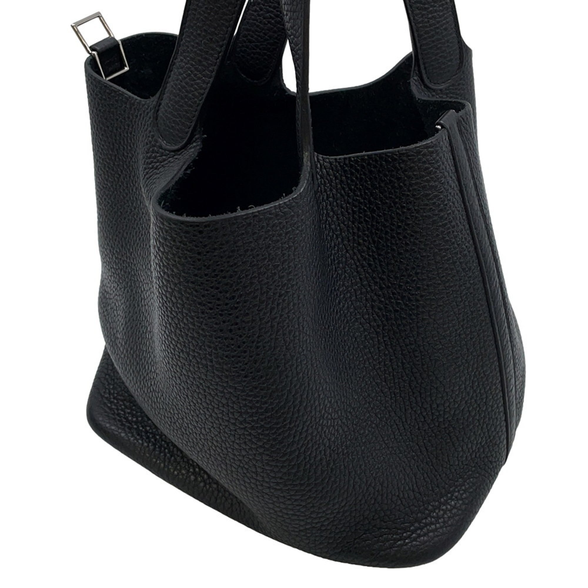 Hermes Picotin Black Taurillon Clemence Leather Handbag (Pre-Owned)