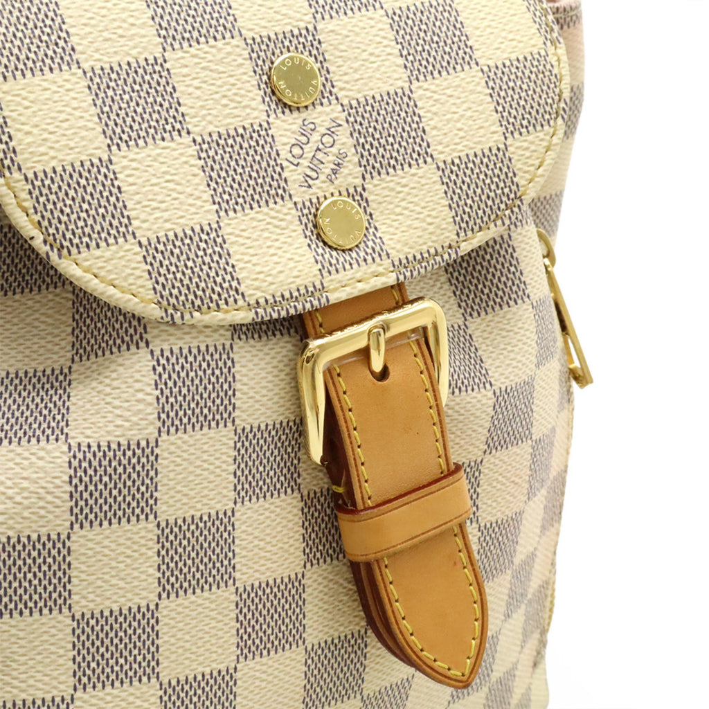Louis Vuitton Ivory Damier Azur Canvas Backpack Shoulder Bag (Pre-Owned)