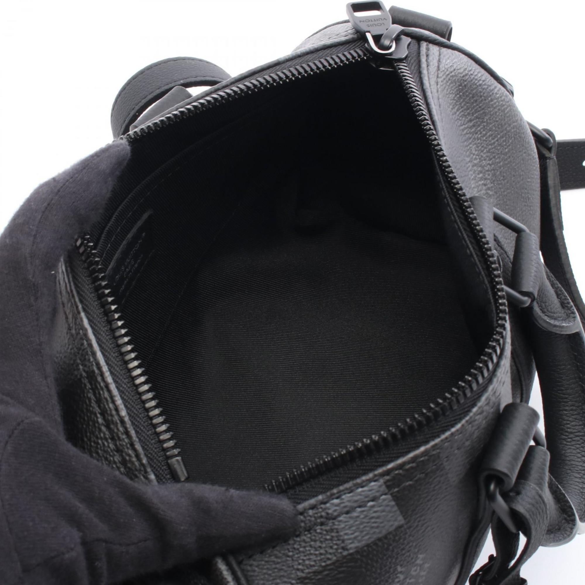 Louis Vuitton Black Coated Canvas Leather Handbag (Pre-Owned)