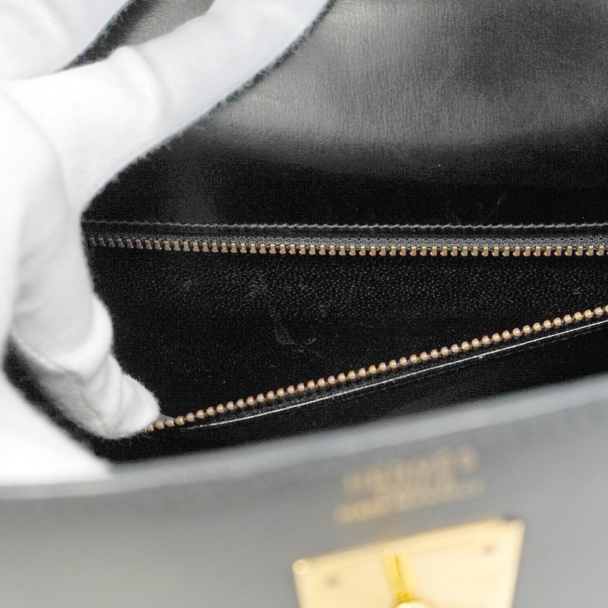 Hermes Black Box Calf Leather Handbag (Pre-Owned)