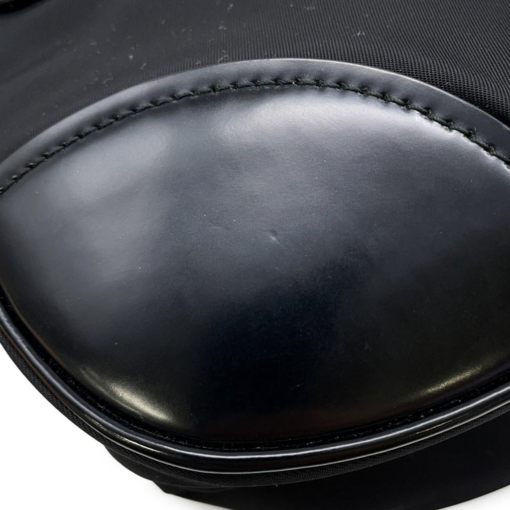 Prada Black Leather Nylon Handbag (Pre-Owned)