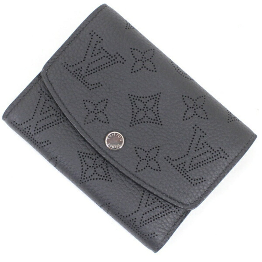 Louis Vuitton Black Mahina Leather Wallet (Tri-Fold) (Pre-Owned)