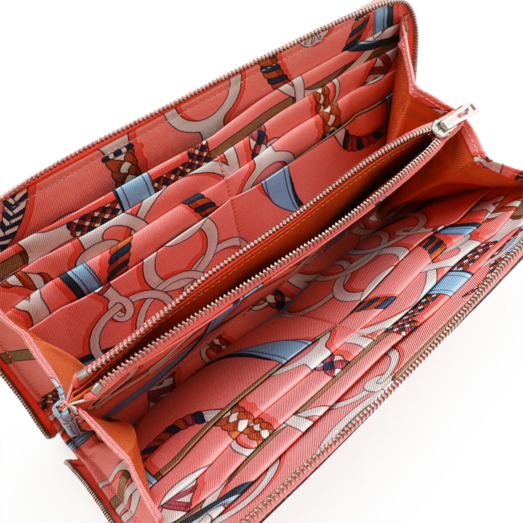 Hermes Silk'in Rose Azalee Epsom Leather Silk Long Wallet (Bi-Fold) (Pre-Owned)