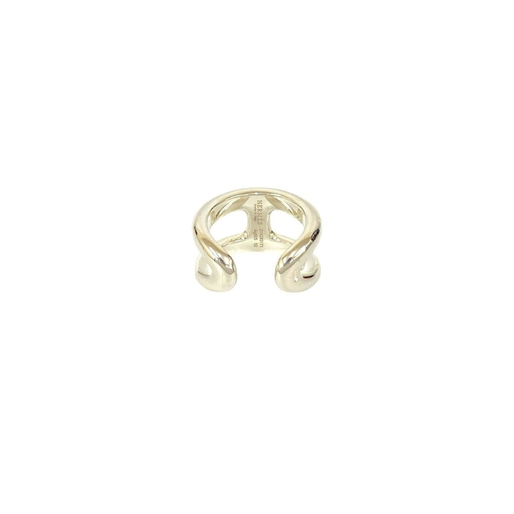 Hermes Silver Silver 925 Band Ring (Pre-Owned)