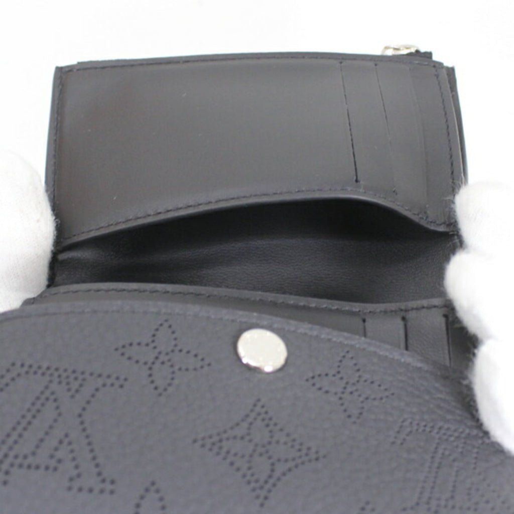Louis Vuitton Black Mahina Leather Wallet (Tri-Fold) (Pre-Owned)
