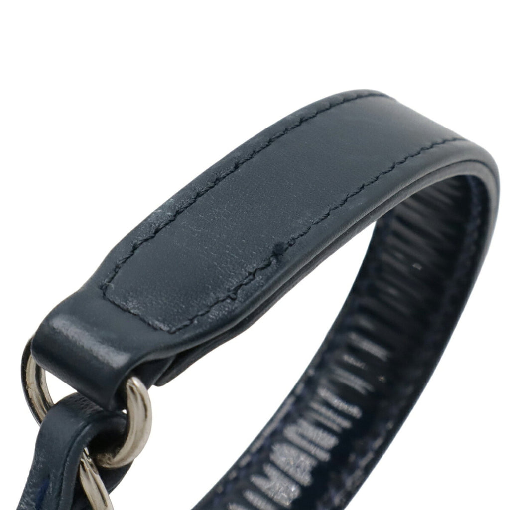 Chanel Navy Leather Pochette Shoulder Bag (Pre-Owned)