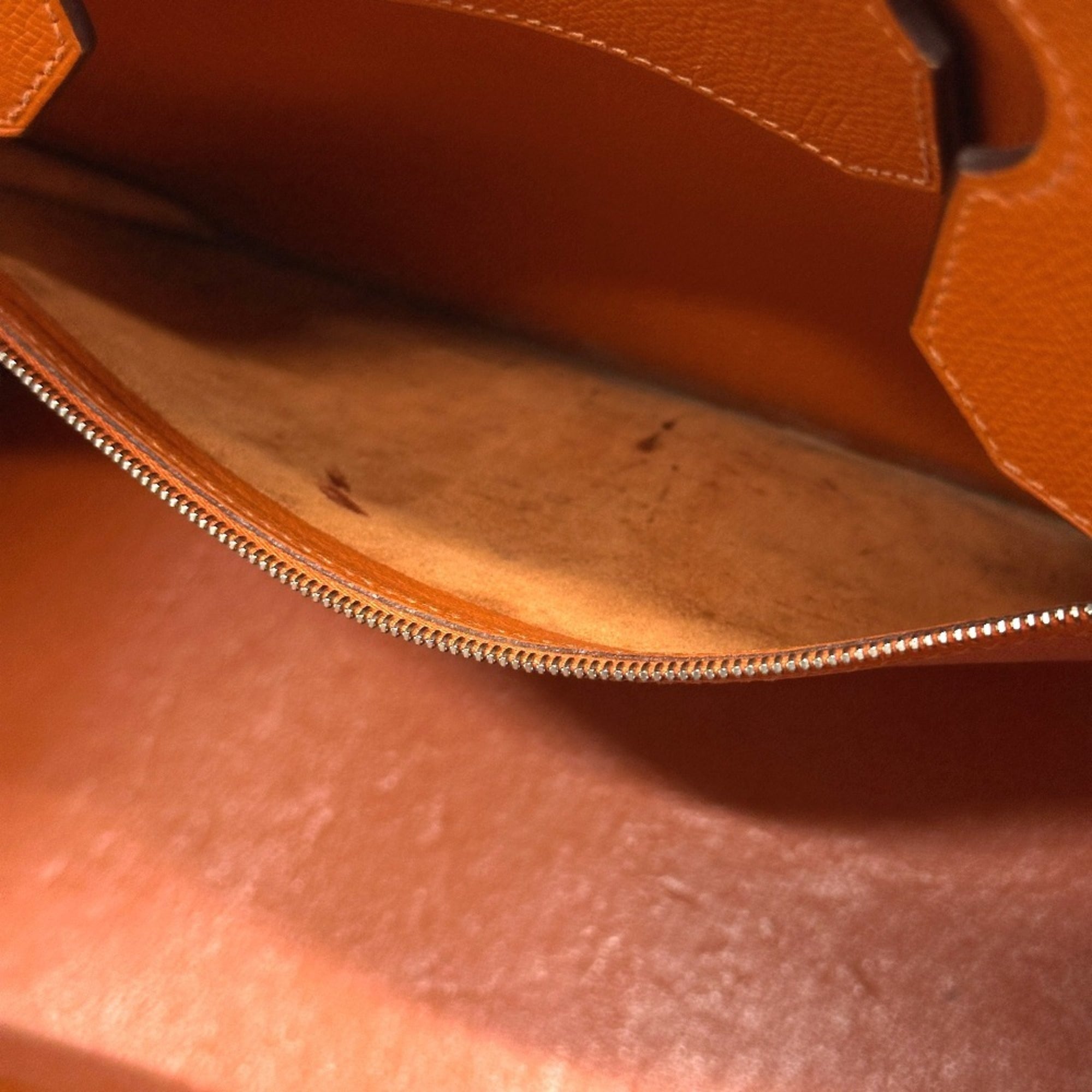 Hermes Birkin Orange Epsom Leather Handbag (Pre-Owned)
