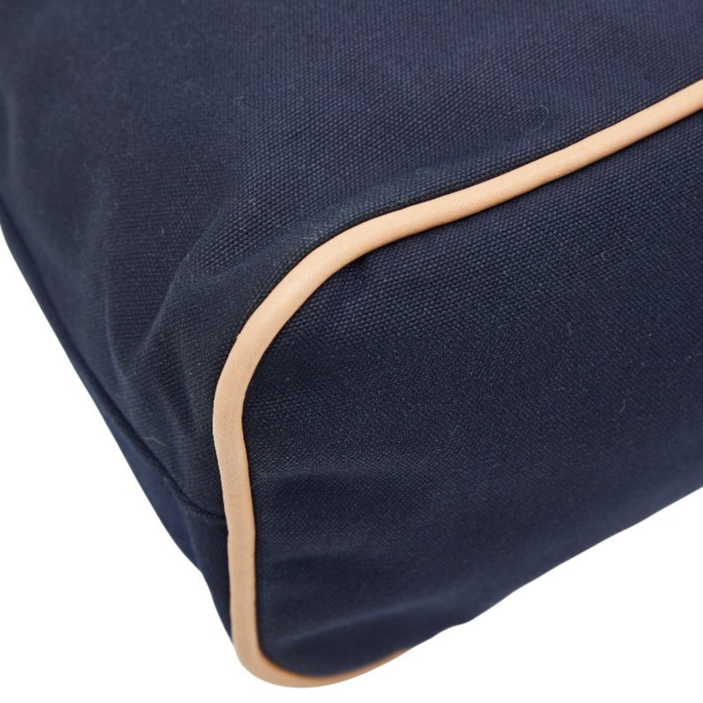 Hermes Navy Canvas Leather Pouch (Pre-Owned)