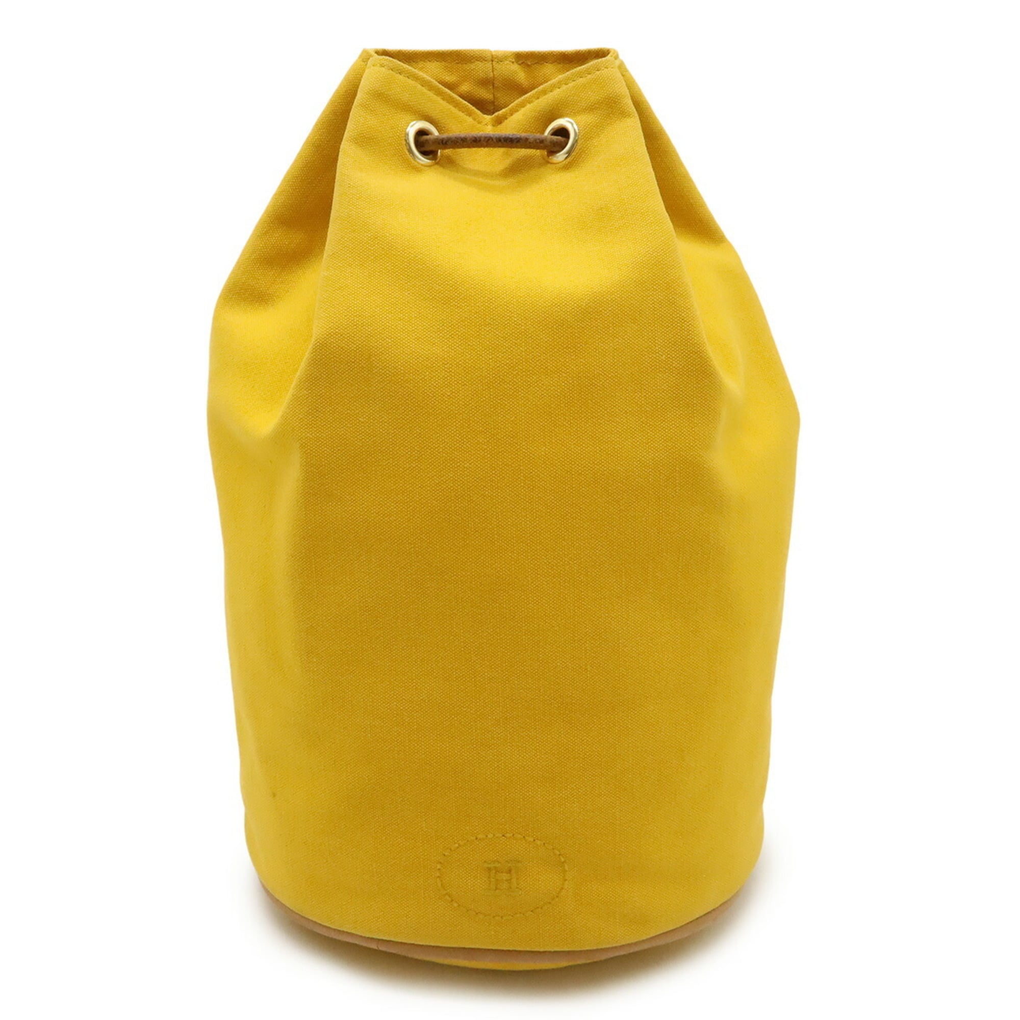 Hermes Yellow Canvas Leather Shoulder Bag (Pre-Owned)