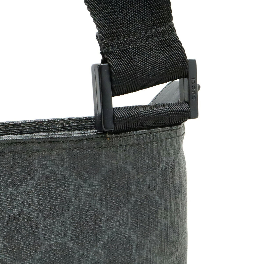 Gucci Gg Plus Black Gray Gg Supreme Leather Shoulder Bag (Pre-Owned)