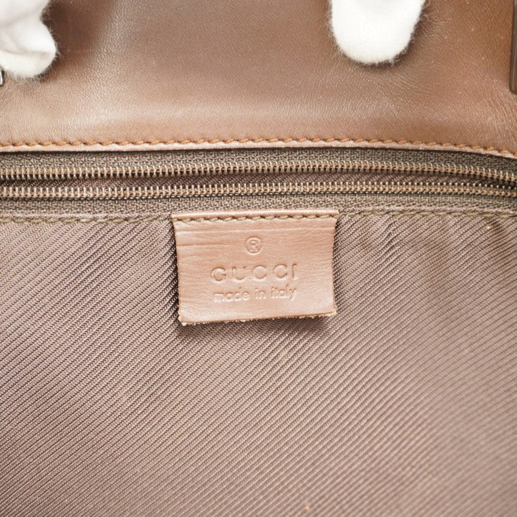 Gucci Beige Brown Canvas Tote Bag (Pre-Owned)