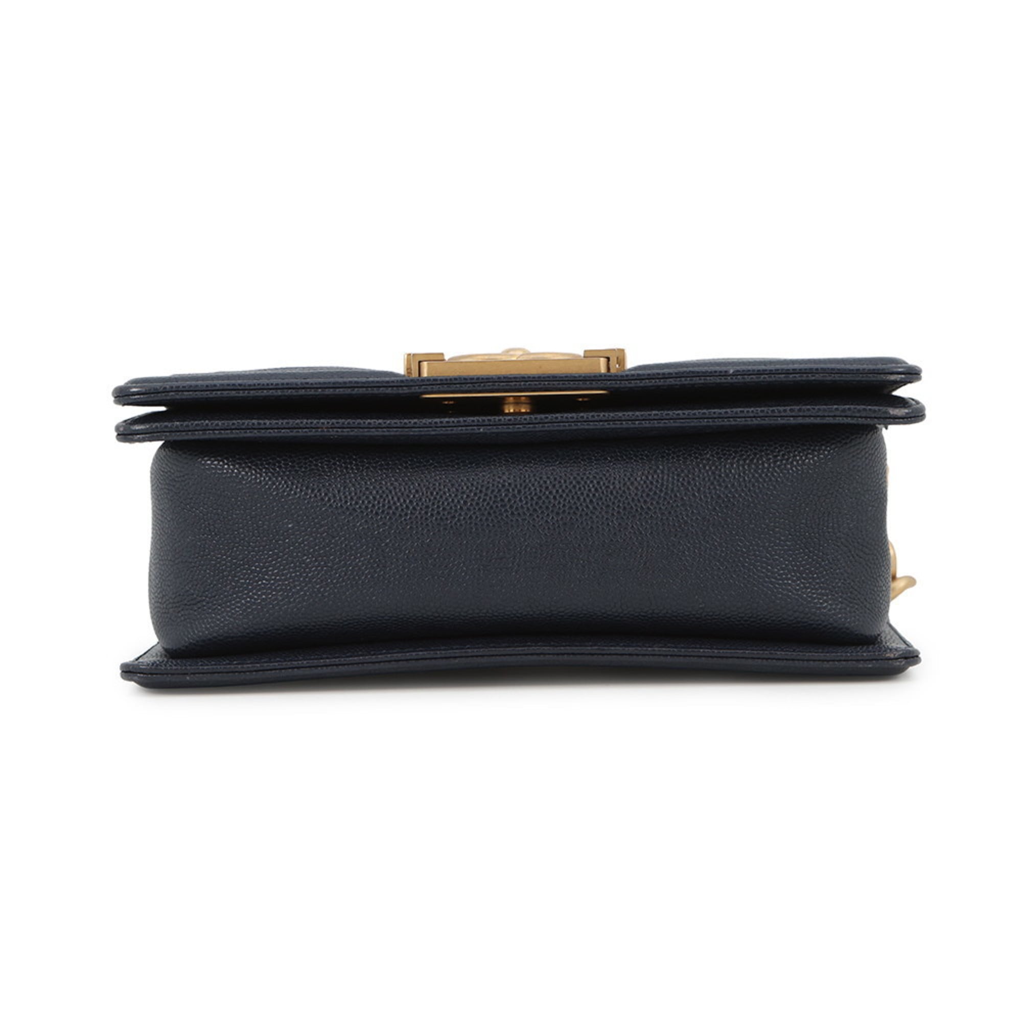 Chanel Matelasse Navy Grained Calfskin Shoulder Bag (Pre-Owned)