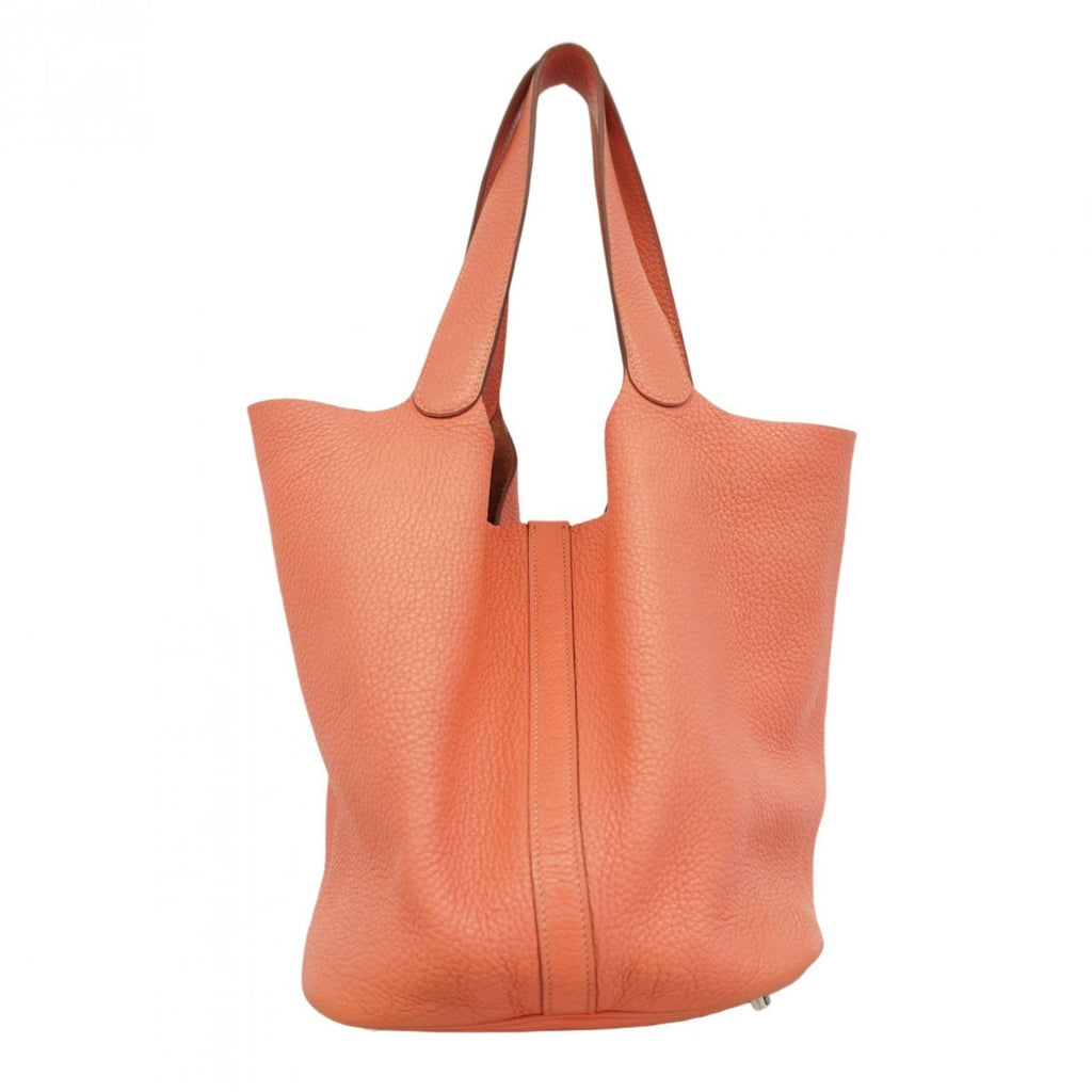Hermes Silver Taurillon Clemence Leather Handbag (Pre-Owned)