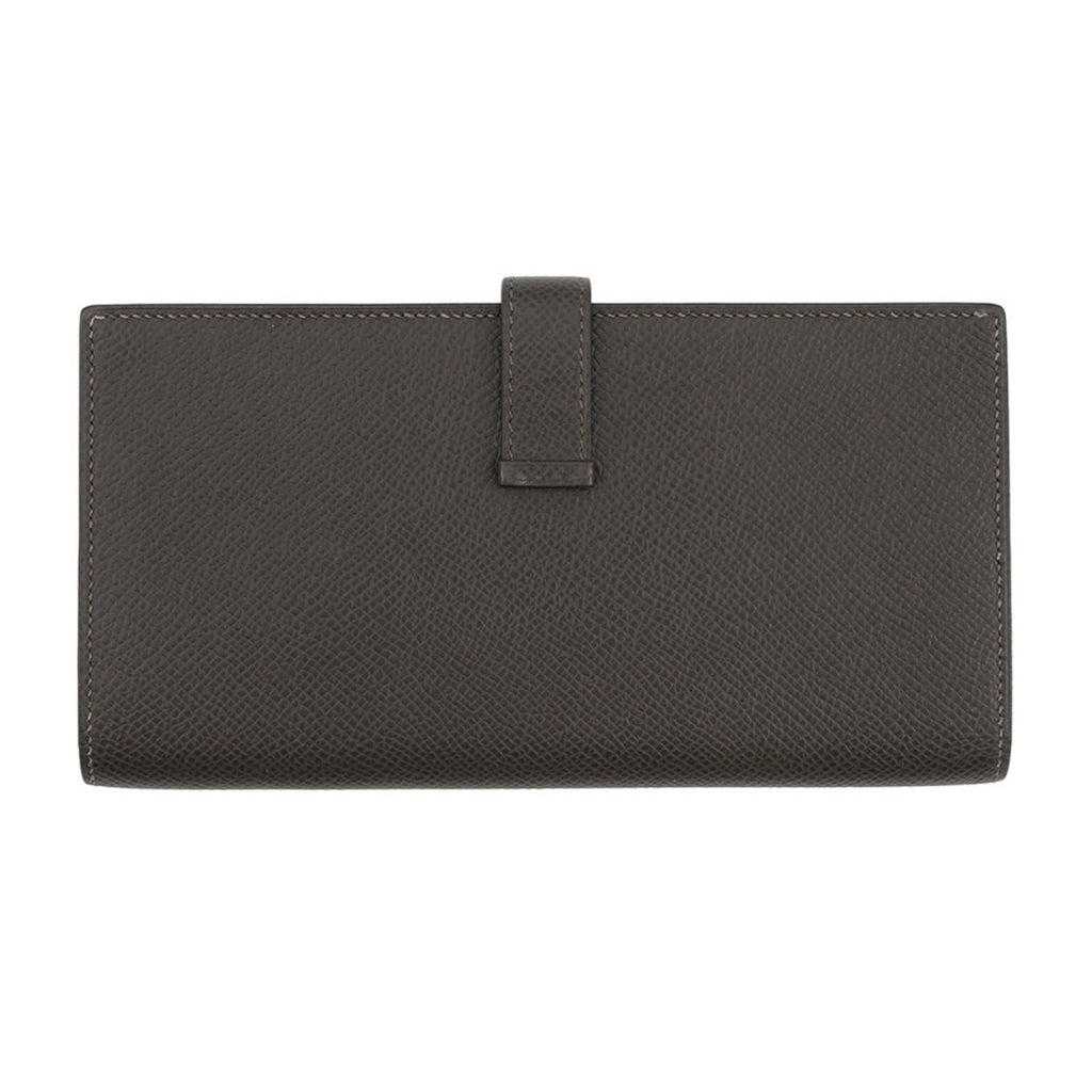 Hermes Ebene Epsom Leather Long Wallet (Bi-Fold) (Pre-Owned)