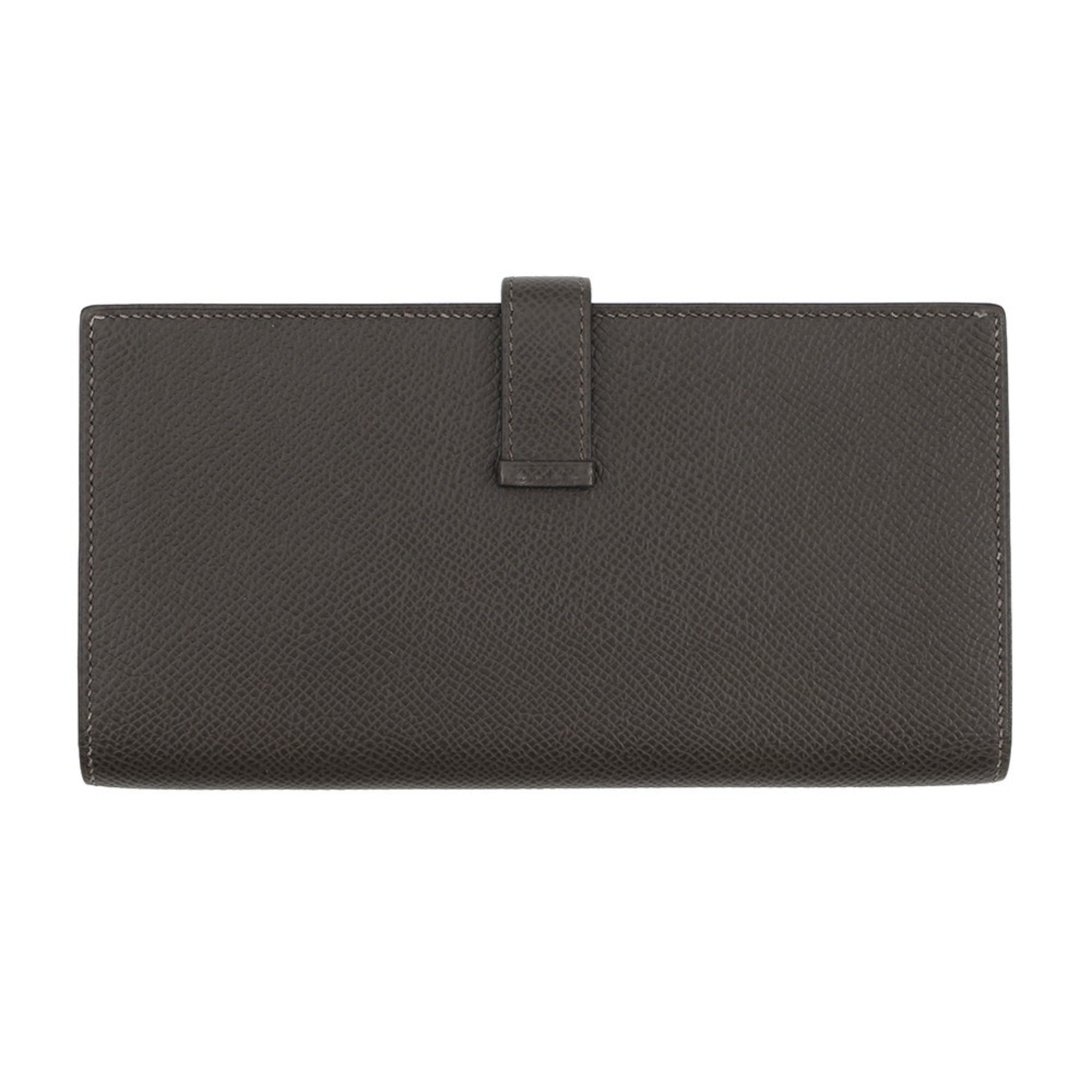Hermes Ebene Epsom Leather Long Wallet (Bi-Fold) (Pre-Owned)