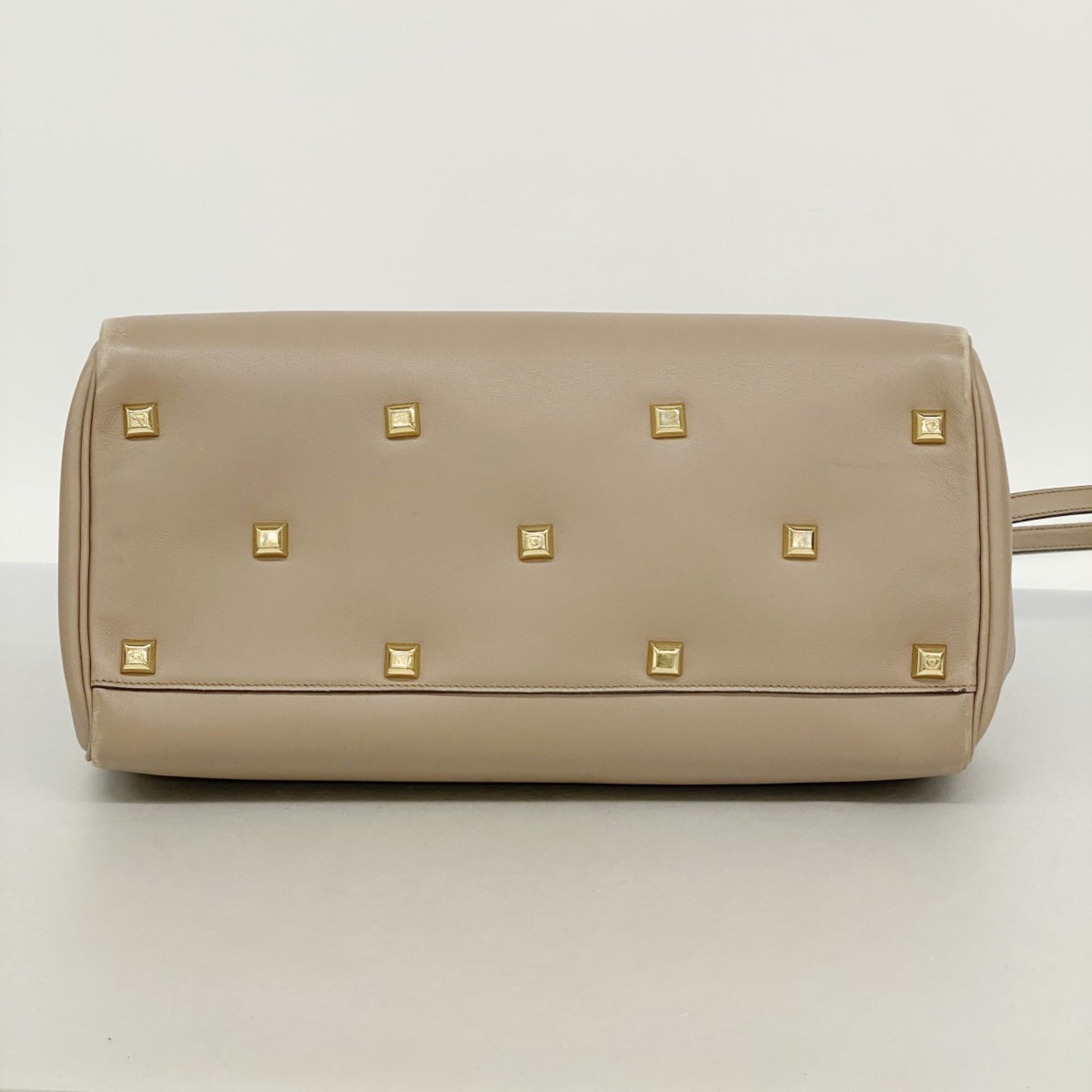Salvatore Ferragamo Pink Beige Leather Handbag (Pre-Owned)