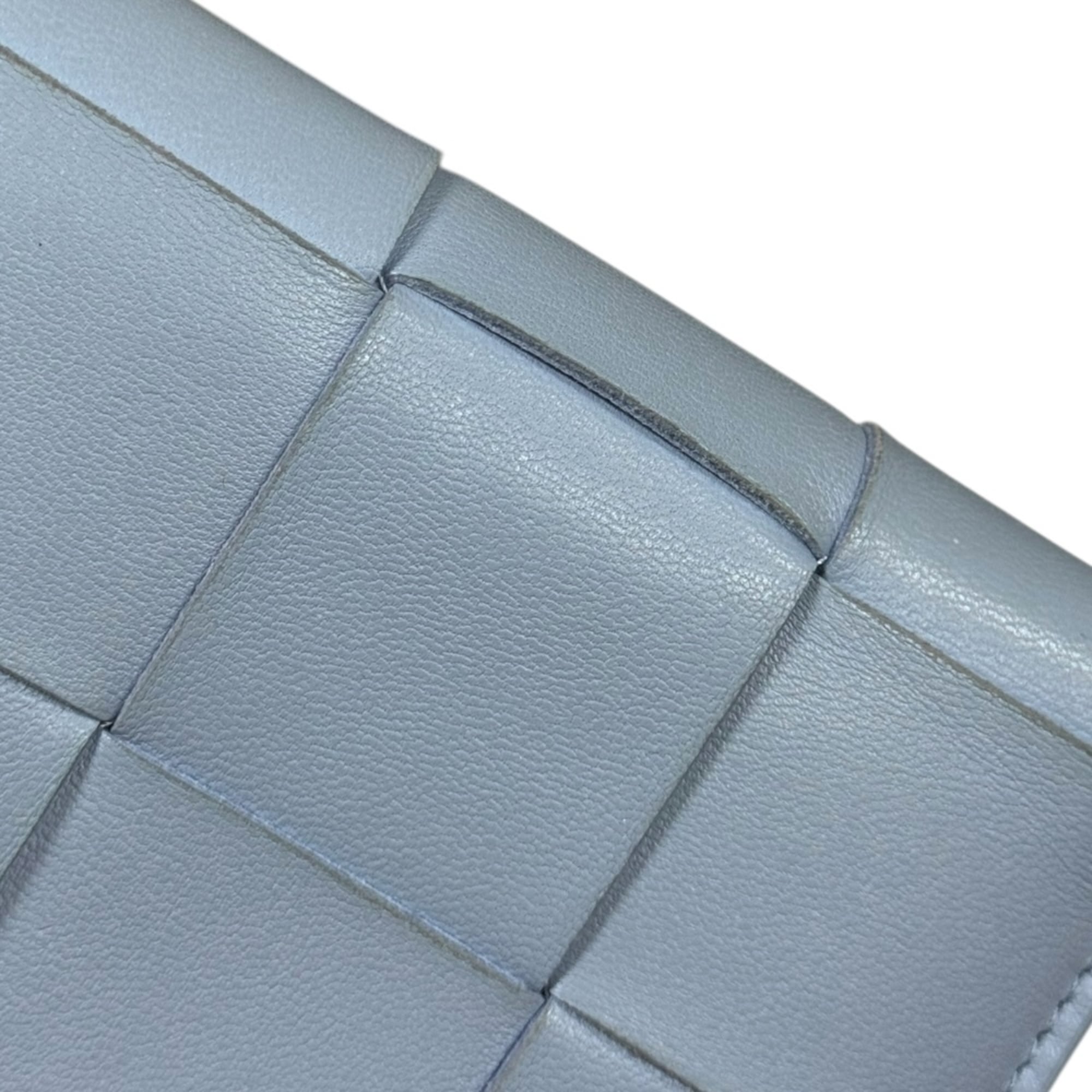 Bottega Veneta Intrecciato Blue Leather Wallet (Bi-Fold) (Pre-Owned)
