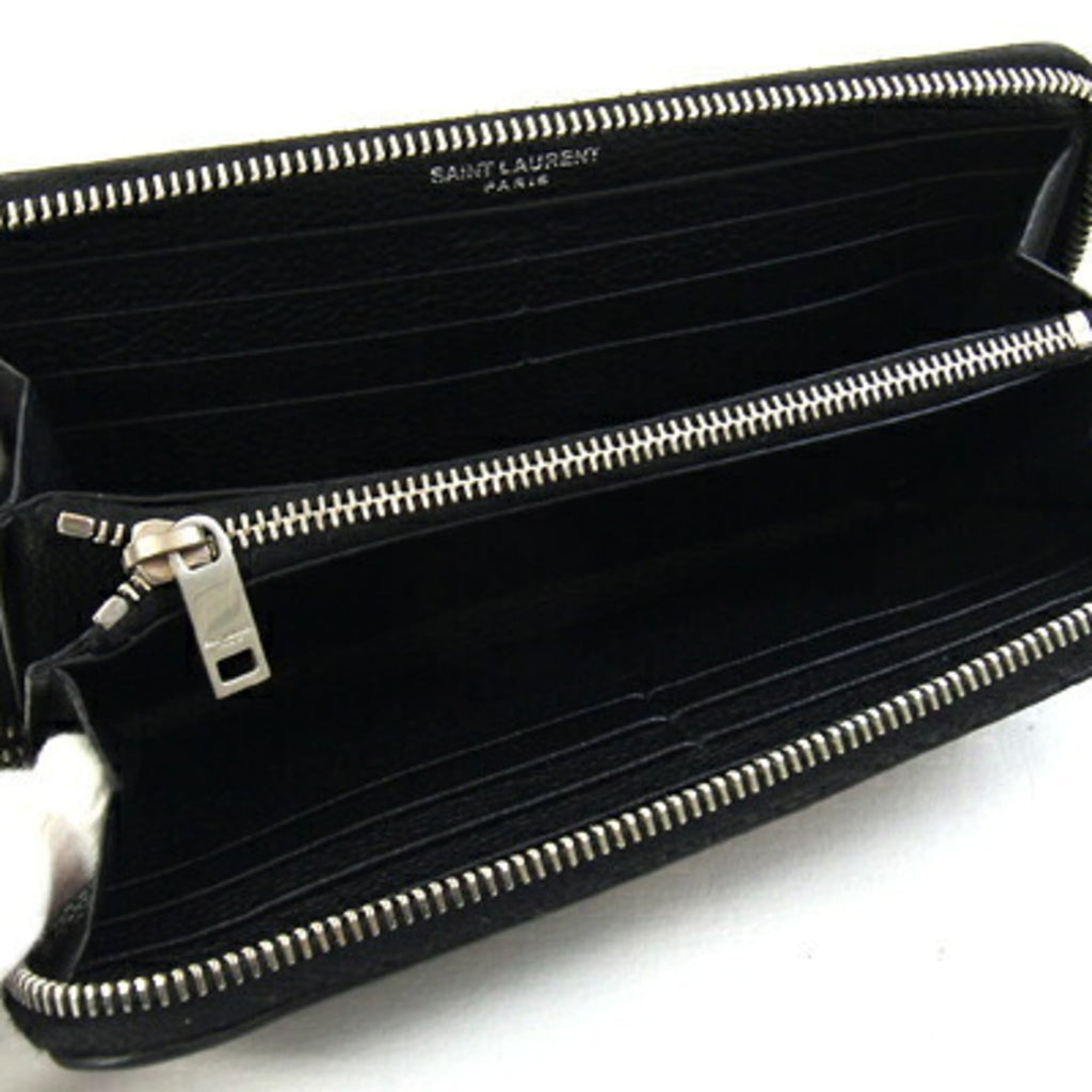 Saint Laurent Black Leather Long Wallet (Bi-Fold) (Pre-Owned)