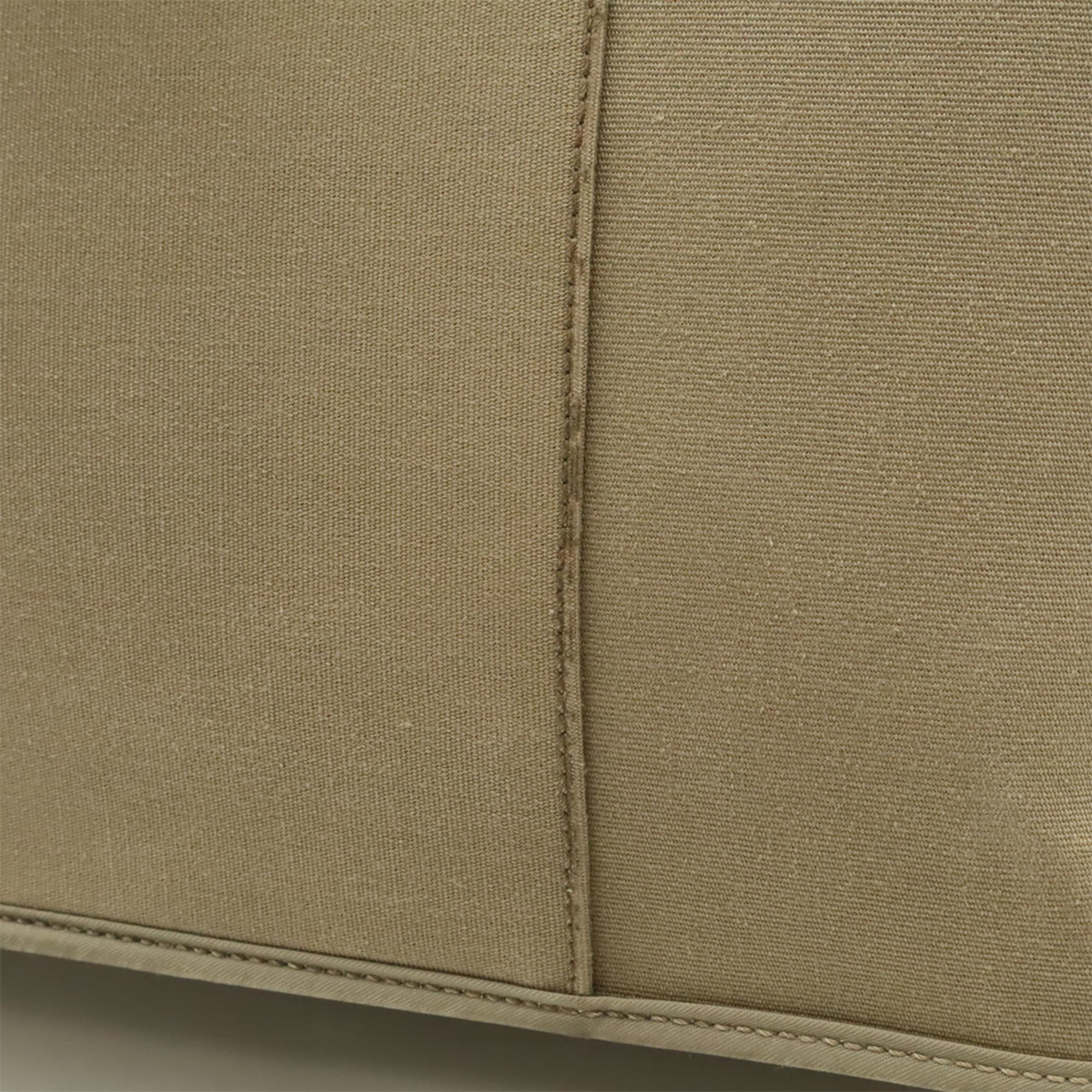Hermes Cabag Grayish Toile Officier Leather Handbag Shoulder Bag Tote Bag (Pre-Owned)