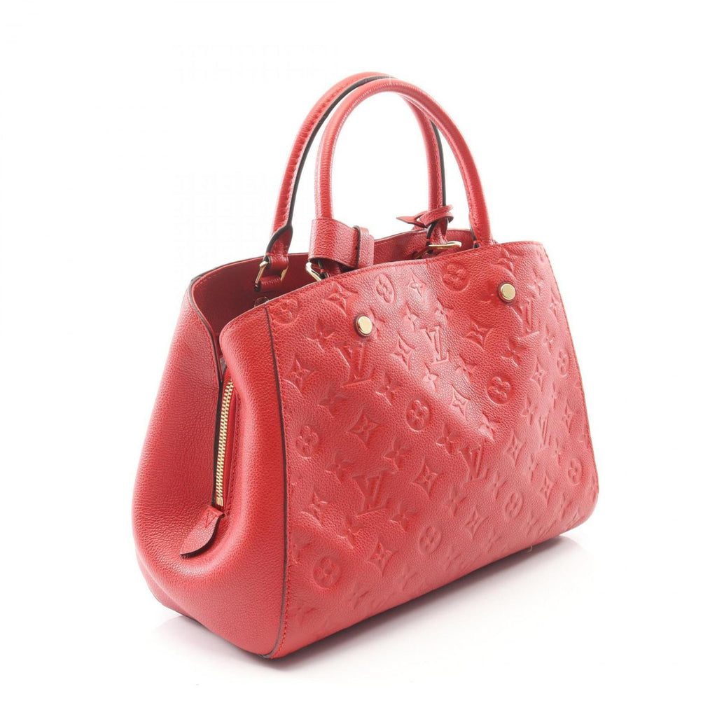 Louis Vuitton Red Color Monogram Empreinte Leather Handbag (Pre-Owned)