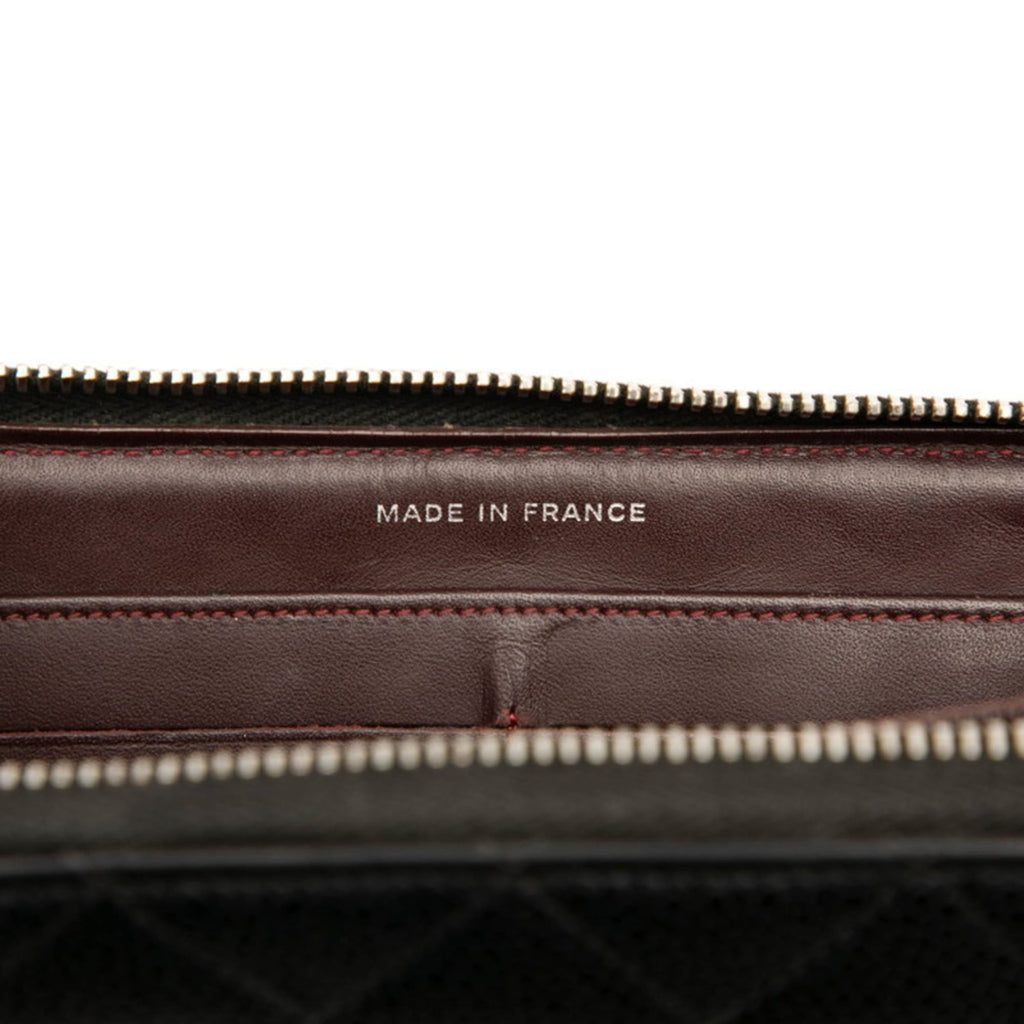 Chanel Black Grained Calfskin Long Wallet (Bi-Fold) (Pre-Owned)