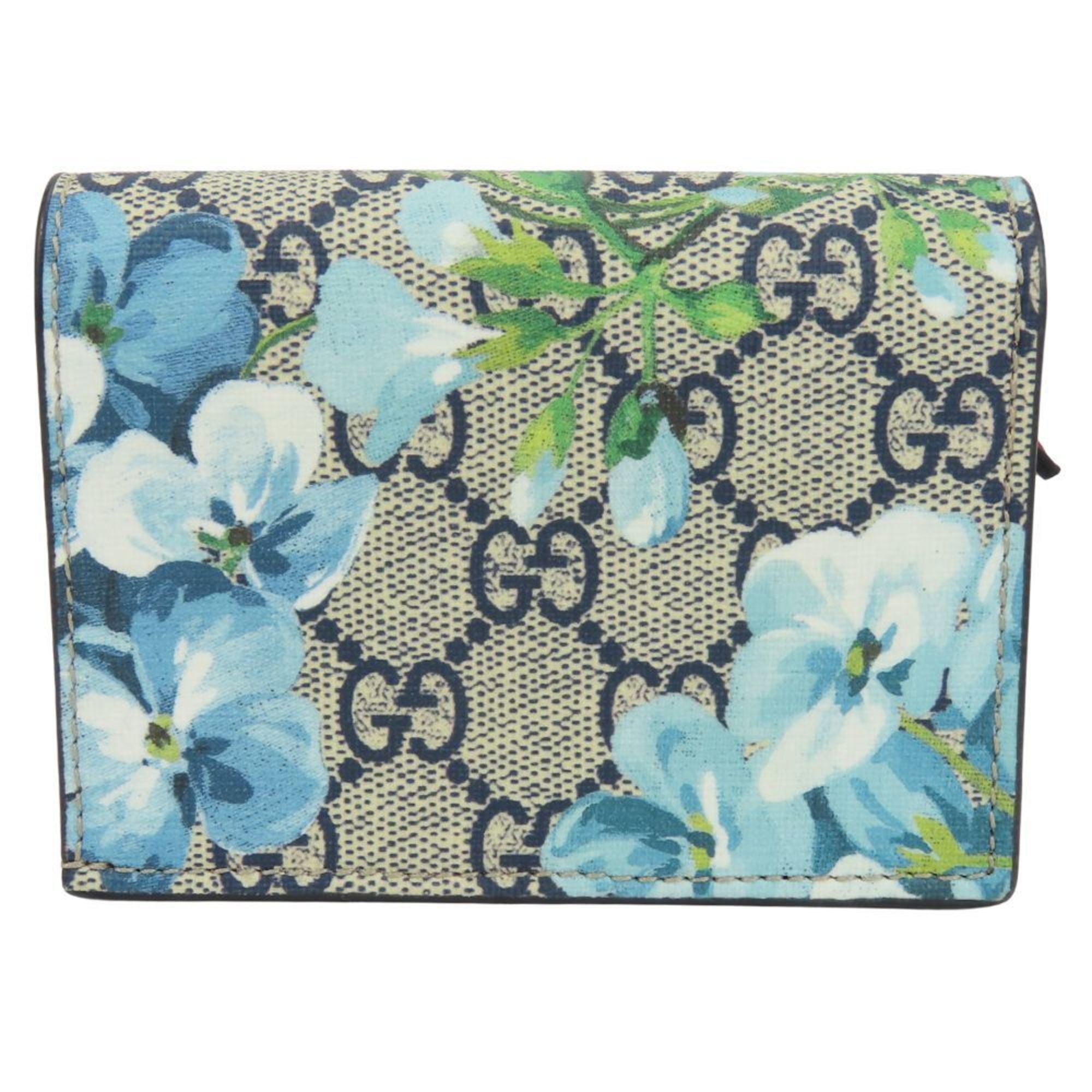 Gucci Beige Blue Gg Supreme Canvas Wallet (Bi-Fold) (Pre-Owned)