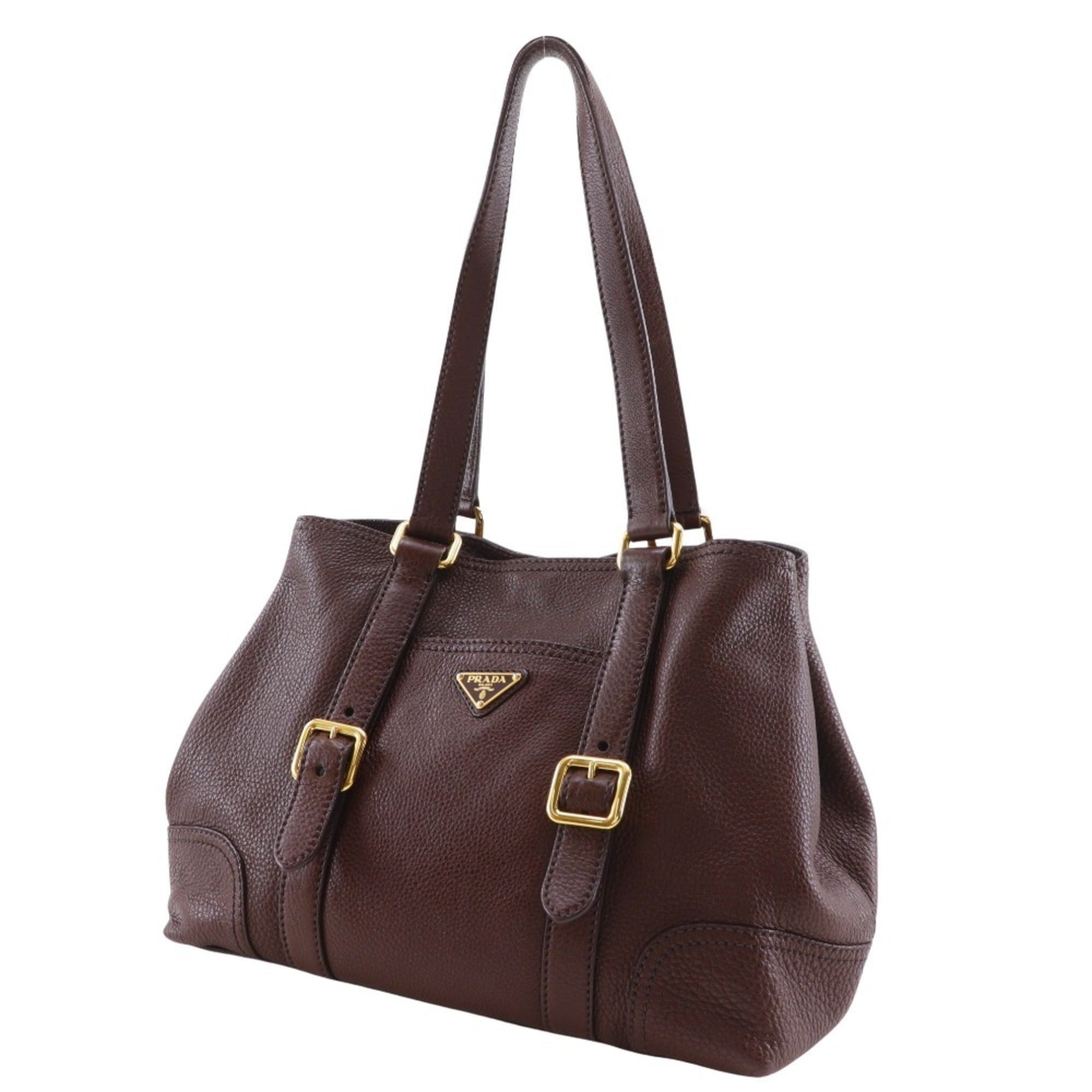 Prada Brown Leather Tote Bag (Pre-Owned)