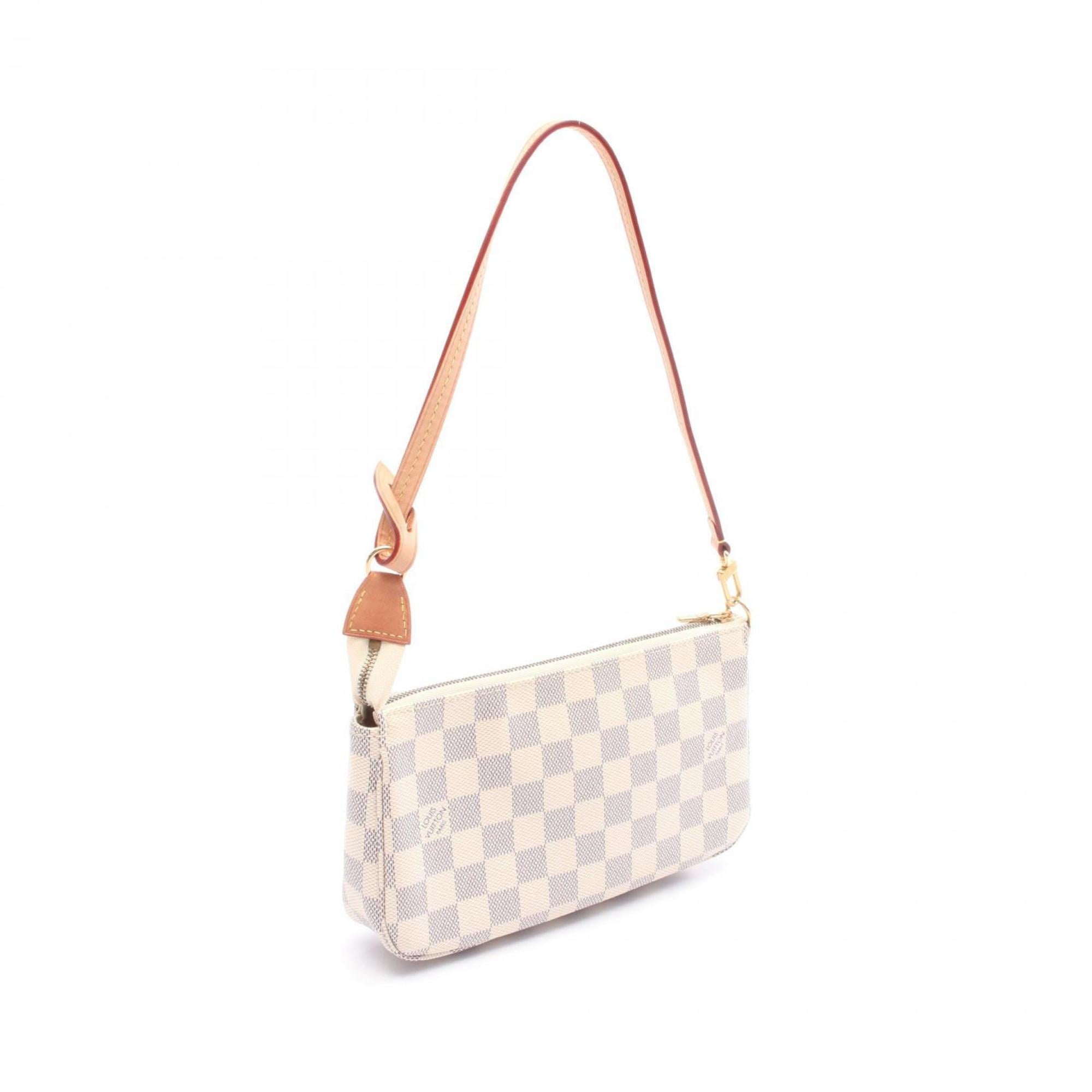 Louis Vuitton Damier Azur White Coated Canvas Leather Handbag (Pre-Owned)