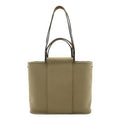 Hermes Cabag Grayish Toile Officier Leather Handbag Shoulder Bag Tote Bag (Pre-Owned)