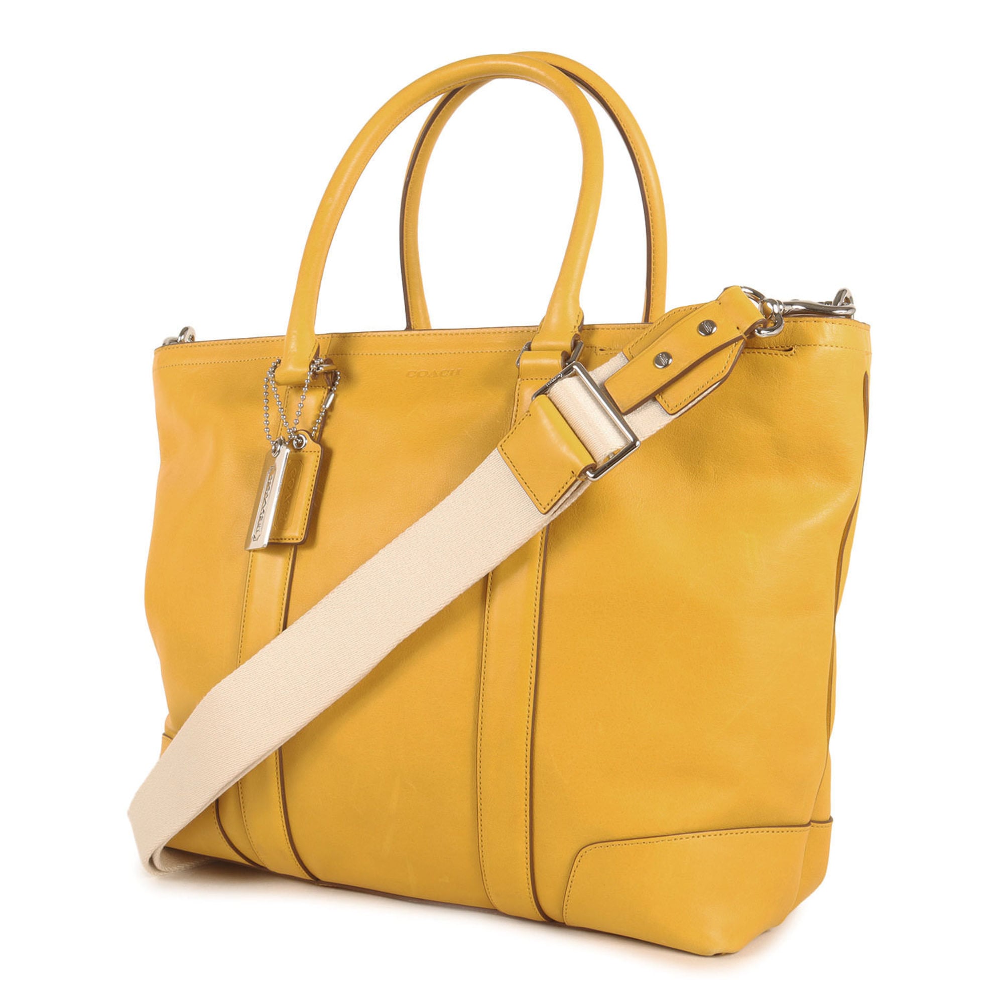 Coach Yellow Leather Tote Bag (Pre-Owned)