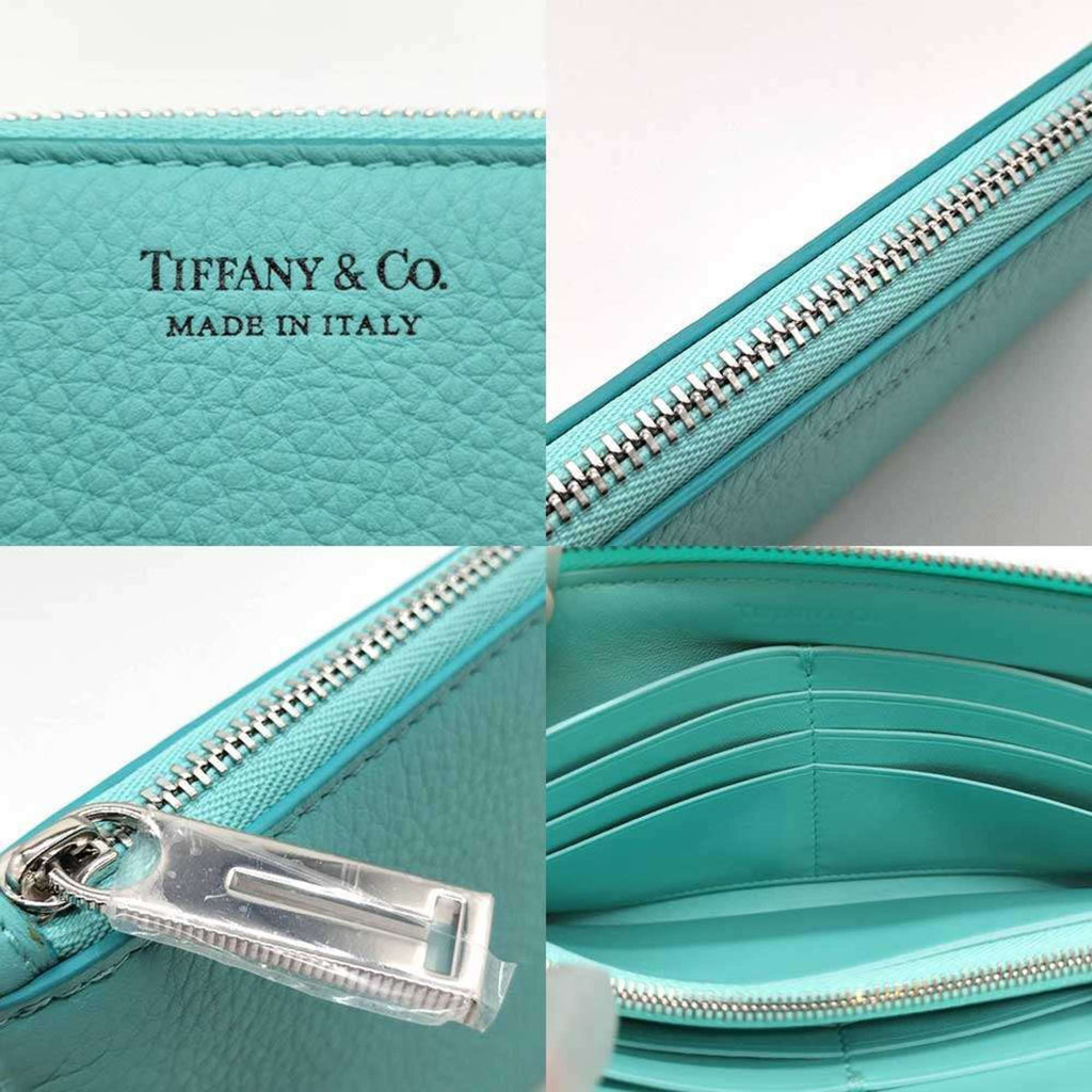 Tiffany Tiffany Blue Leather Long Wallet (Bi-Fold) (Pre-Owned)