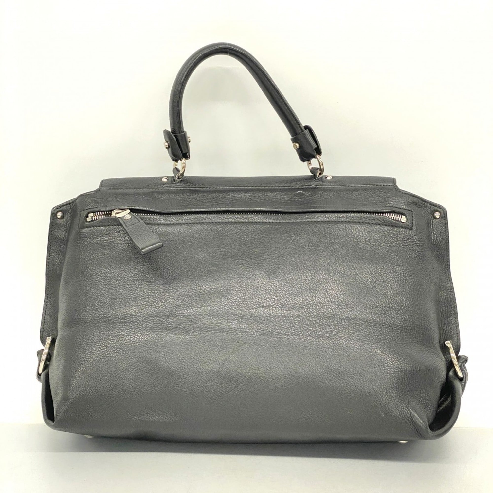 Salvatore Ferragamo Black Leather Handbag (Pre-Owned)