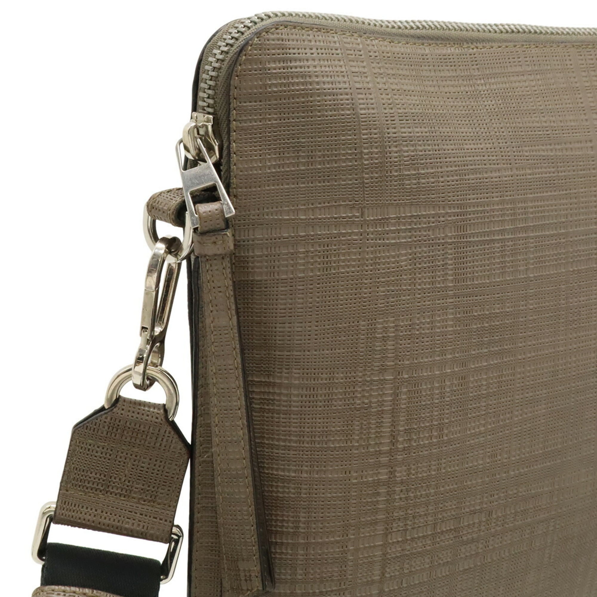 Loewe Linen Gray Grayish Leather Shoulder Bag (Pre-Owned)